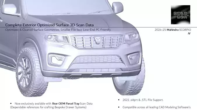 2024 2025 Mahindra Scorpio N Complete 3D Scan Surface Data 3D model