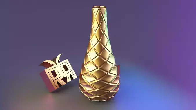 Rhombus patterned vase 02
