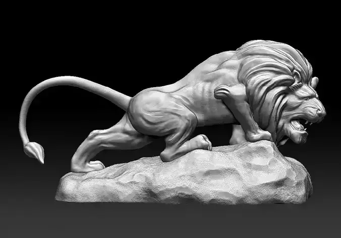 3D Models Lion Statue Low-poly 3D model