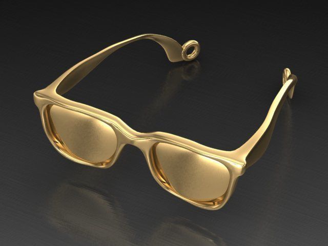 Glasses necklace 3D print model_3