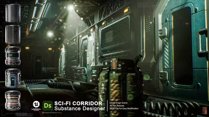 Sci Fi Material Corridor  Substance Designer 
