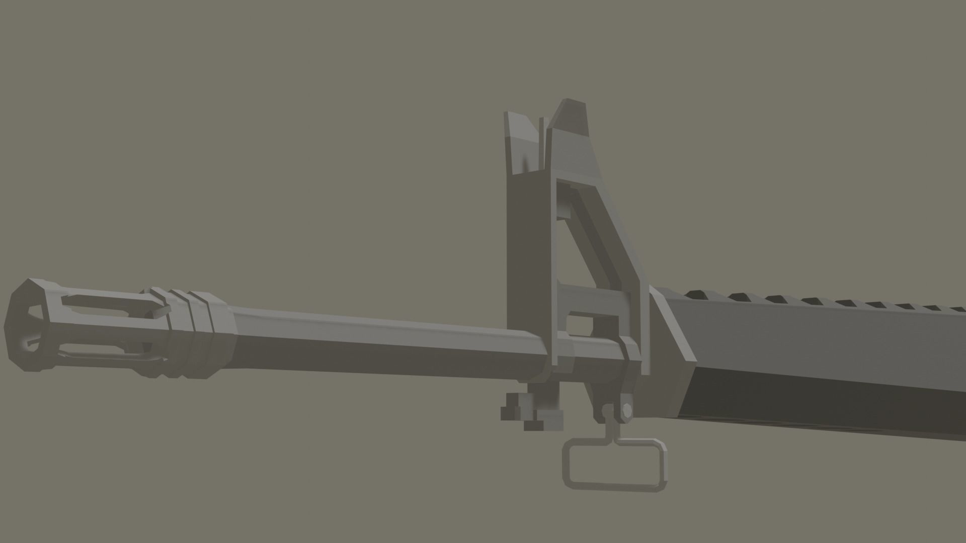 M-16a1 lowpoly stylized rifle Low-poly 3D model_7