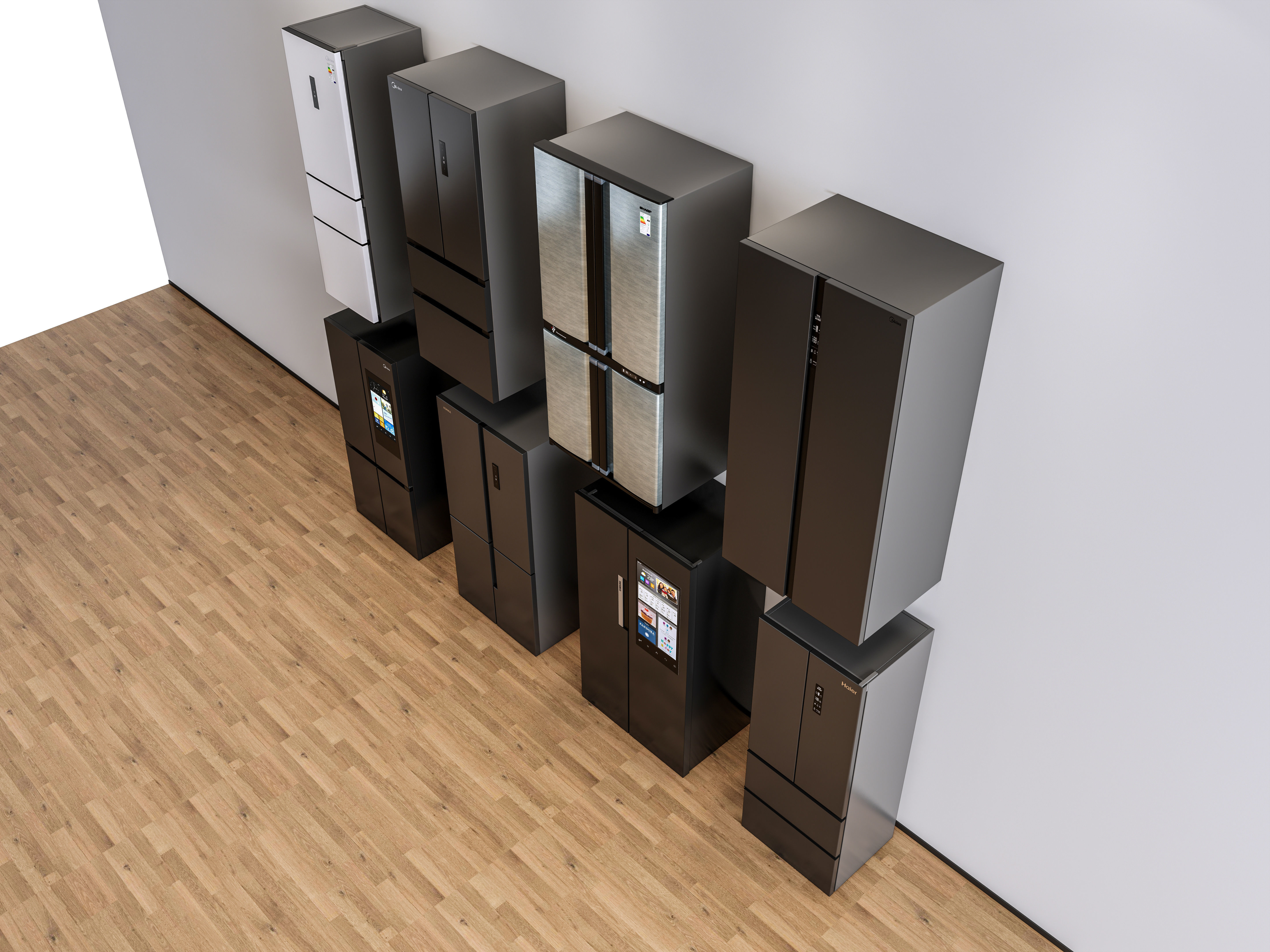 Kitchen and Home  appliances models library  fridge refrigerator Low-poly 3D model_9