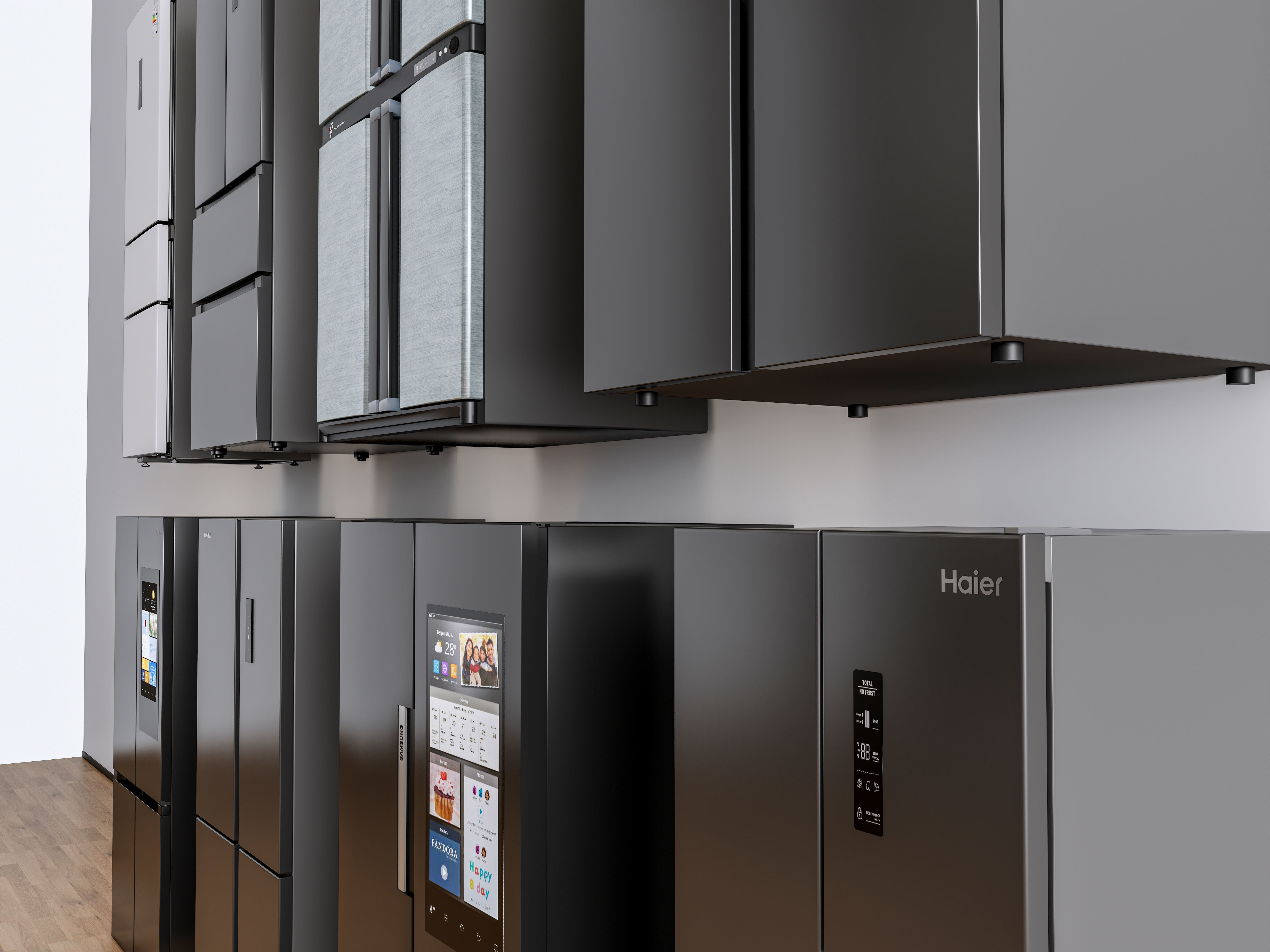 Kitchen and Home  appliances models library  fridge refrigerator Low-poly 3D model_4