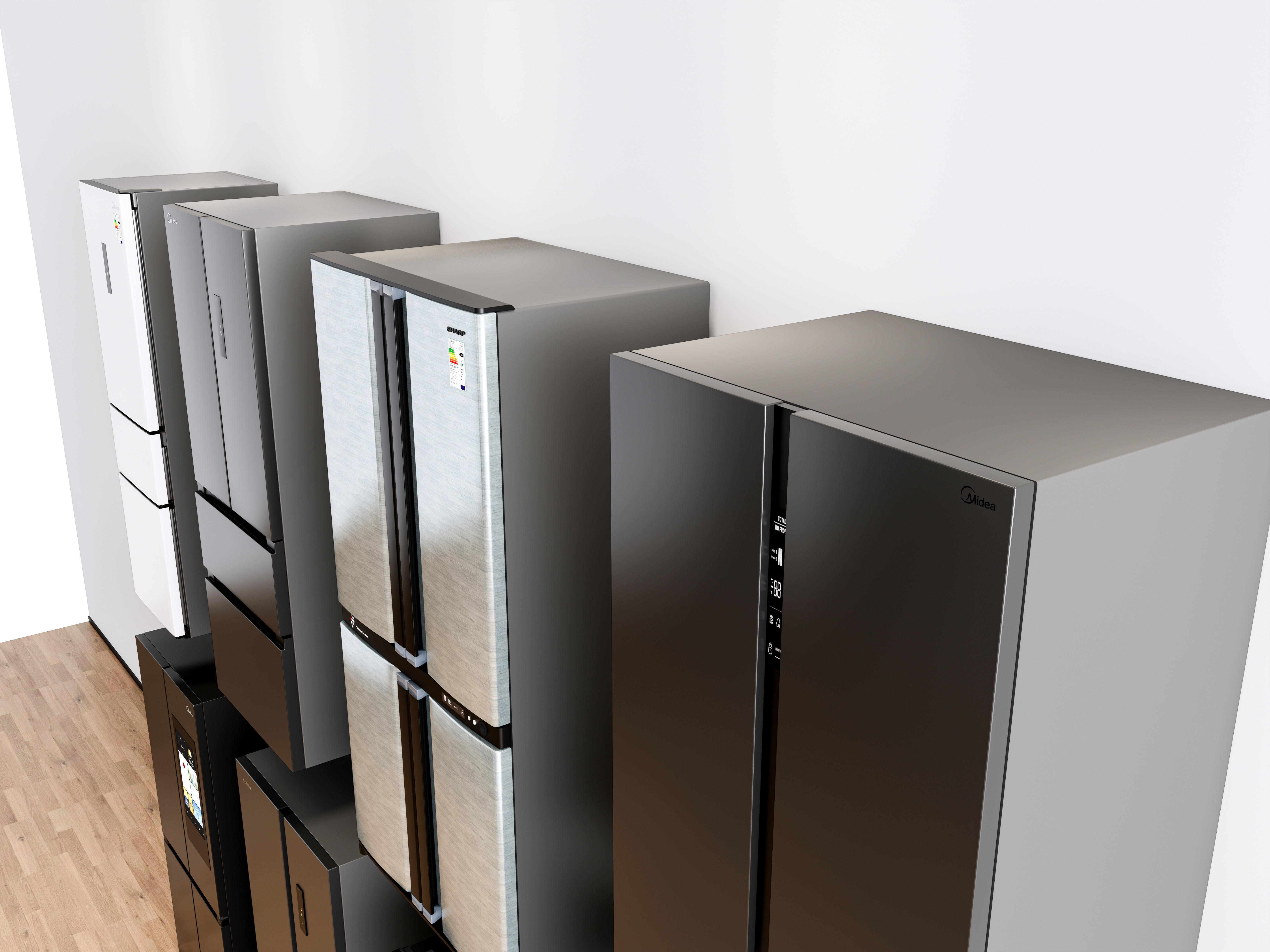 Kitchen and Home  appliances models library  fridge refrigerator Low-poly 3D model_6