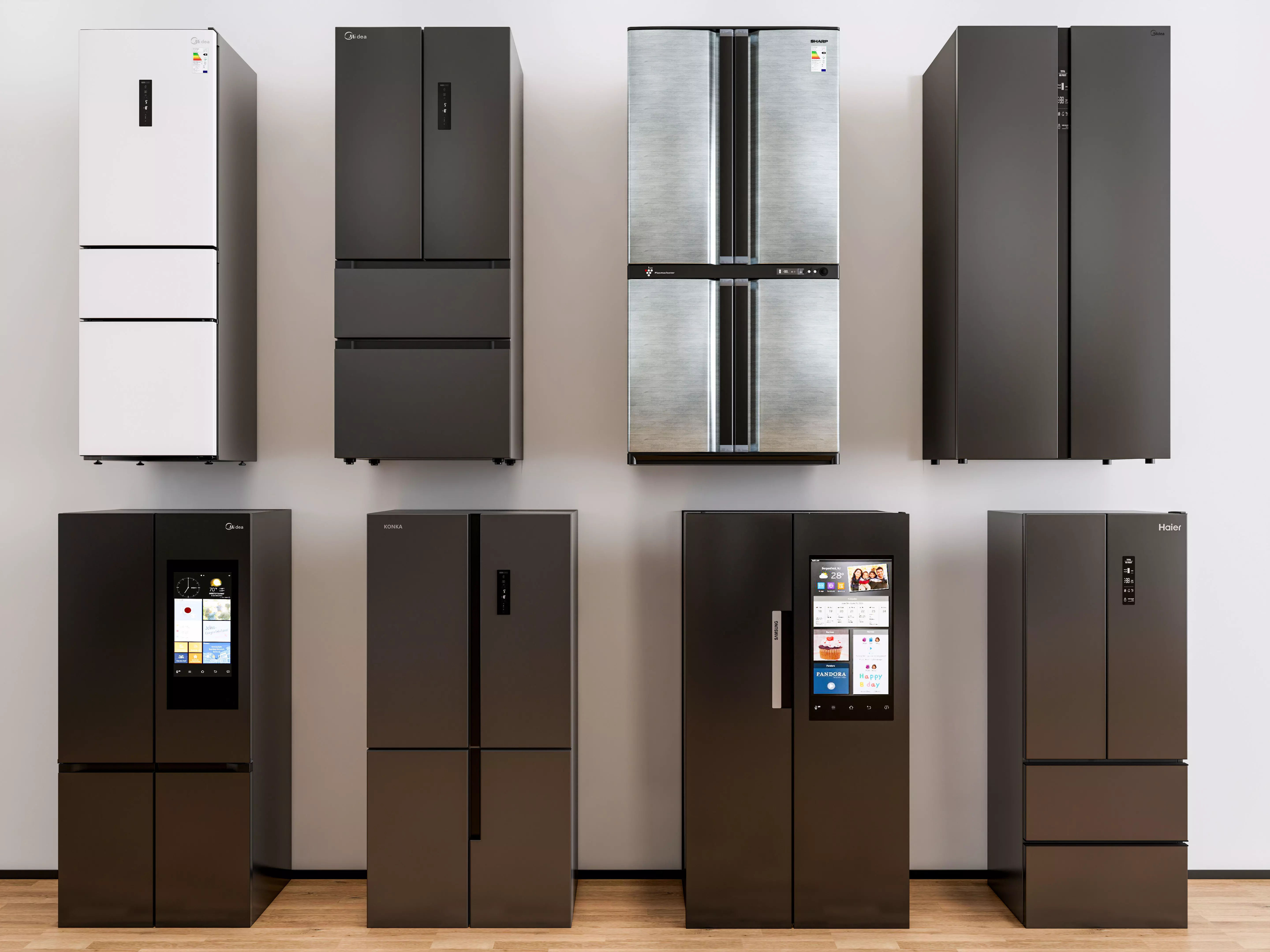 Kitchen and Home  appliances models library  fridge refrigerator Low-poly 3D model_0