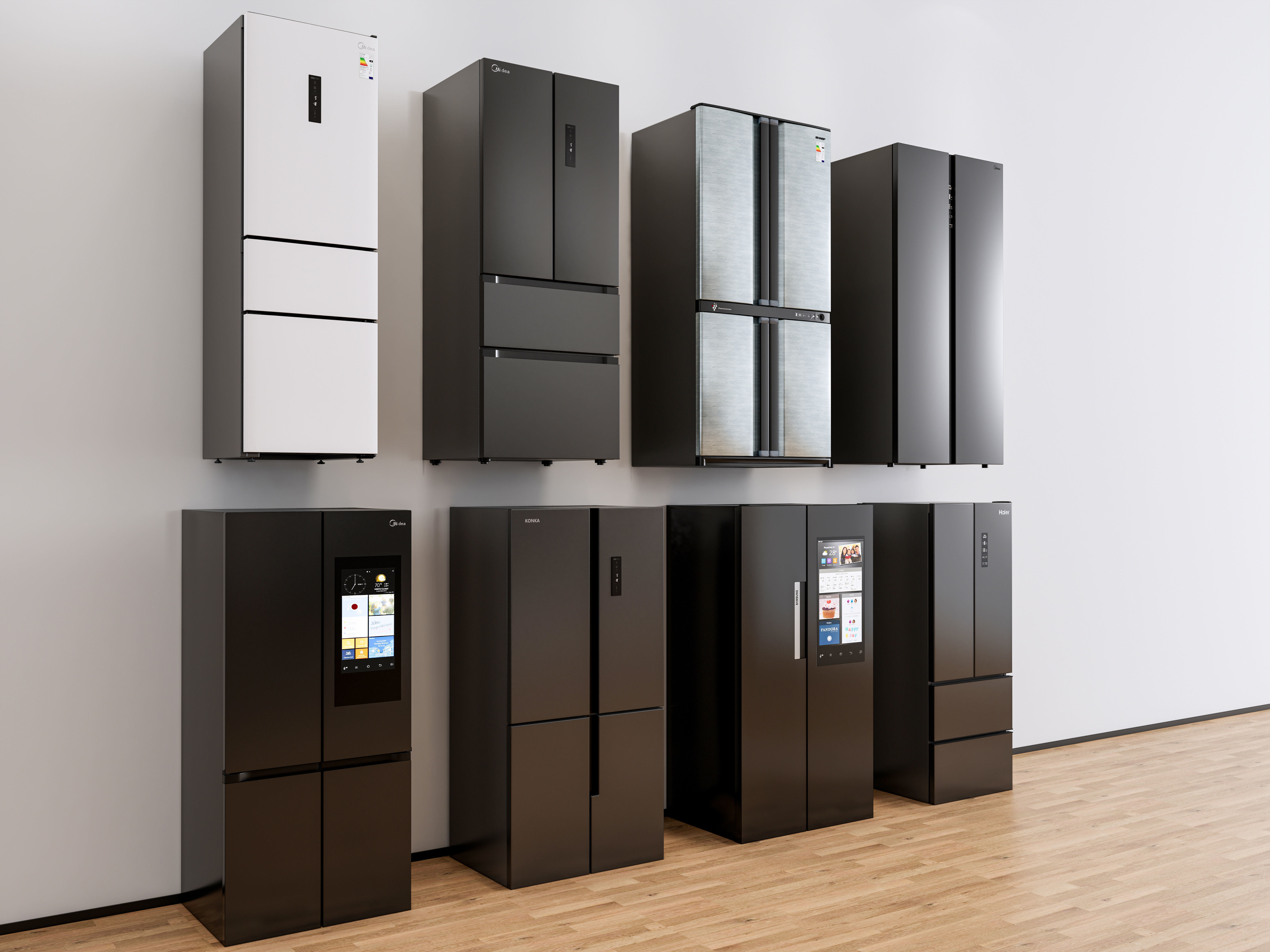 Kitchen and Home  appliances models library  fridge refrigerator Low-poly 3D model_2