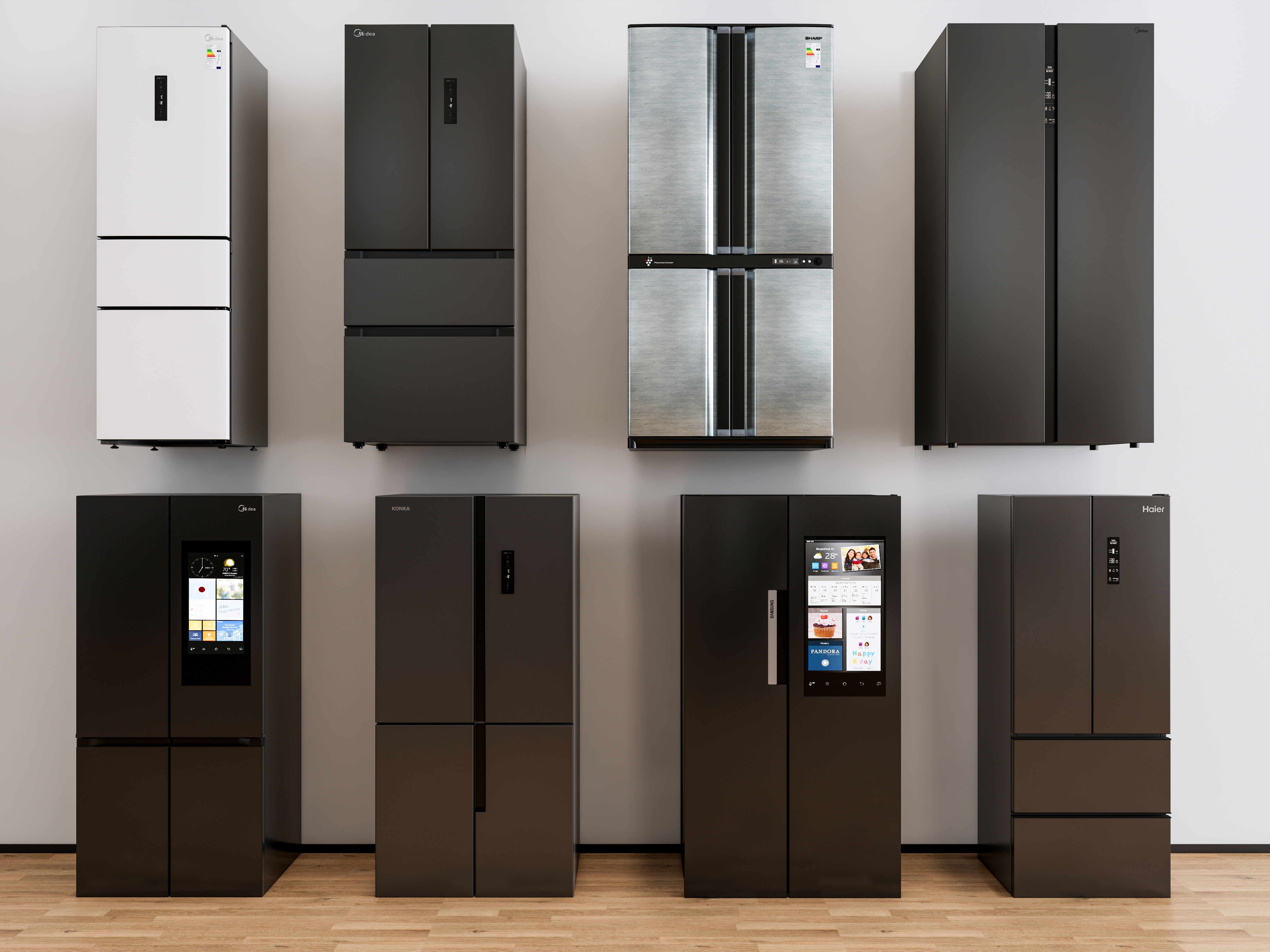 Kitchen and Home  appliances models library  fridge refrigerator Low-poly 3D model_1