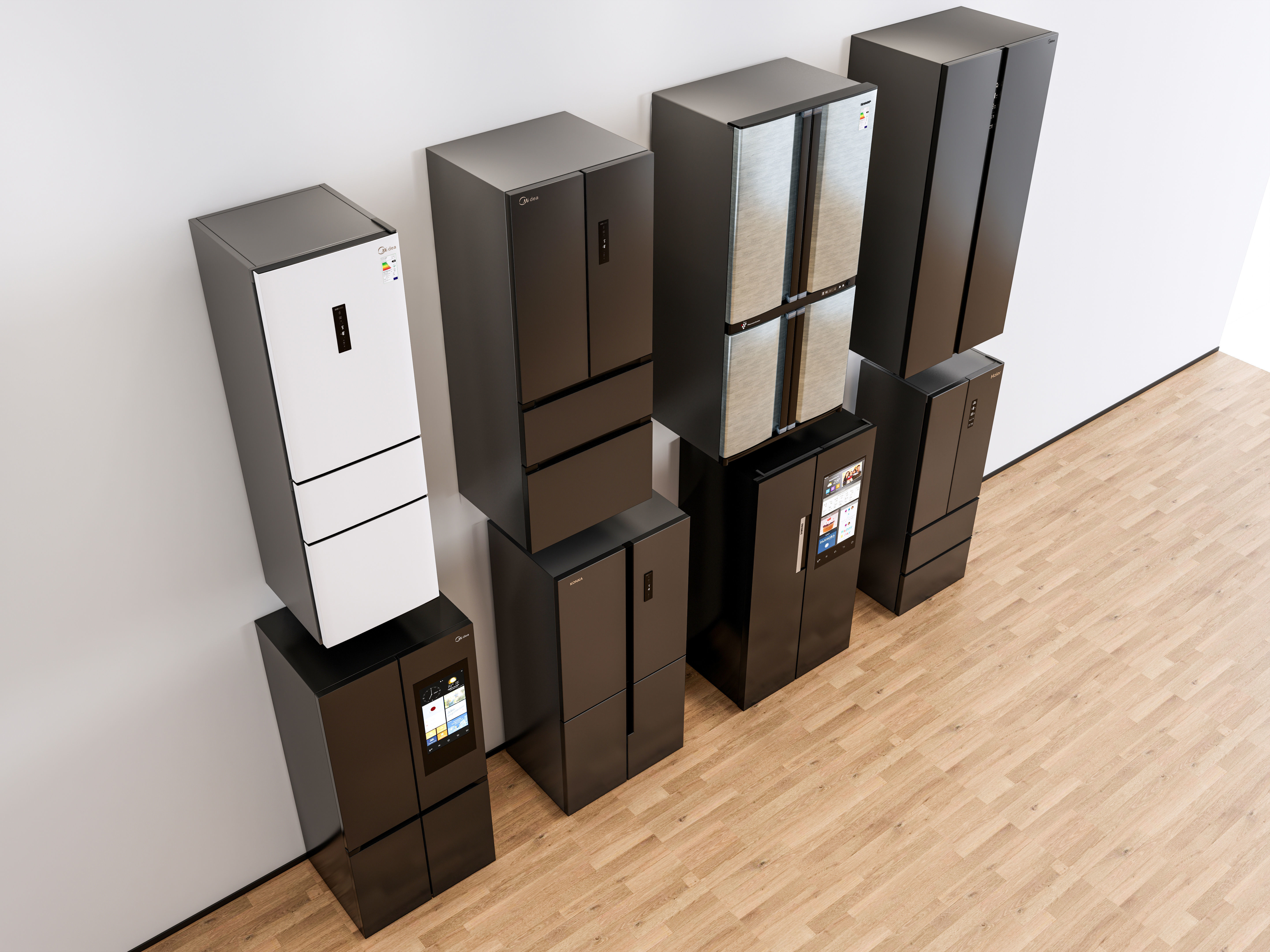 Kitchen and Home  appliances models library  fridge refrigerator Low-poly 3D model_8