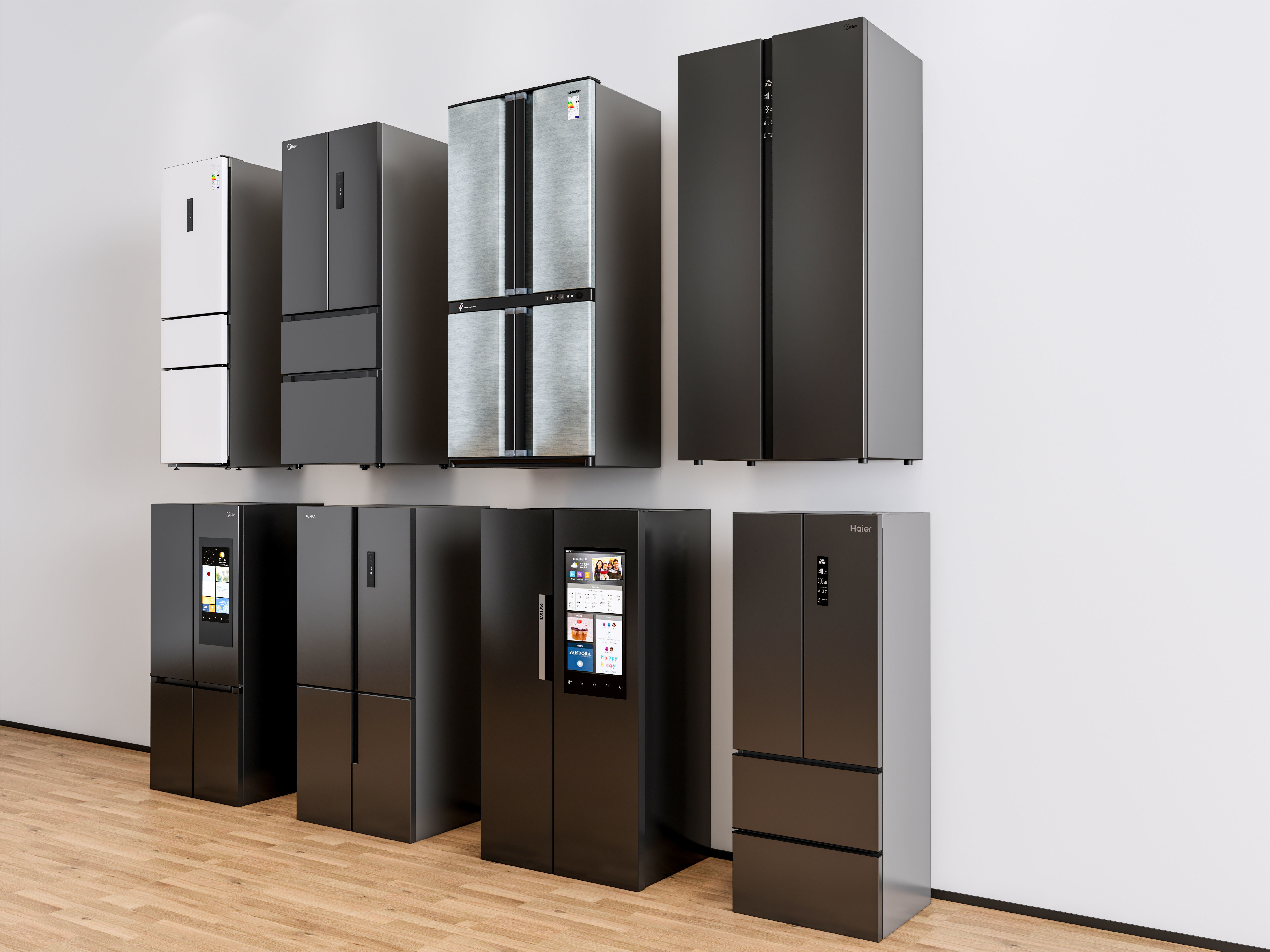 Kitchen and Home  appliances models library  fridge refrigerator Low-poly 3D model_3