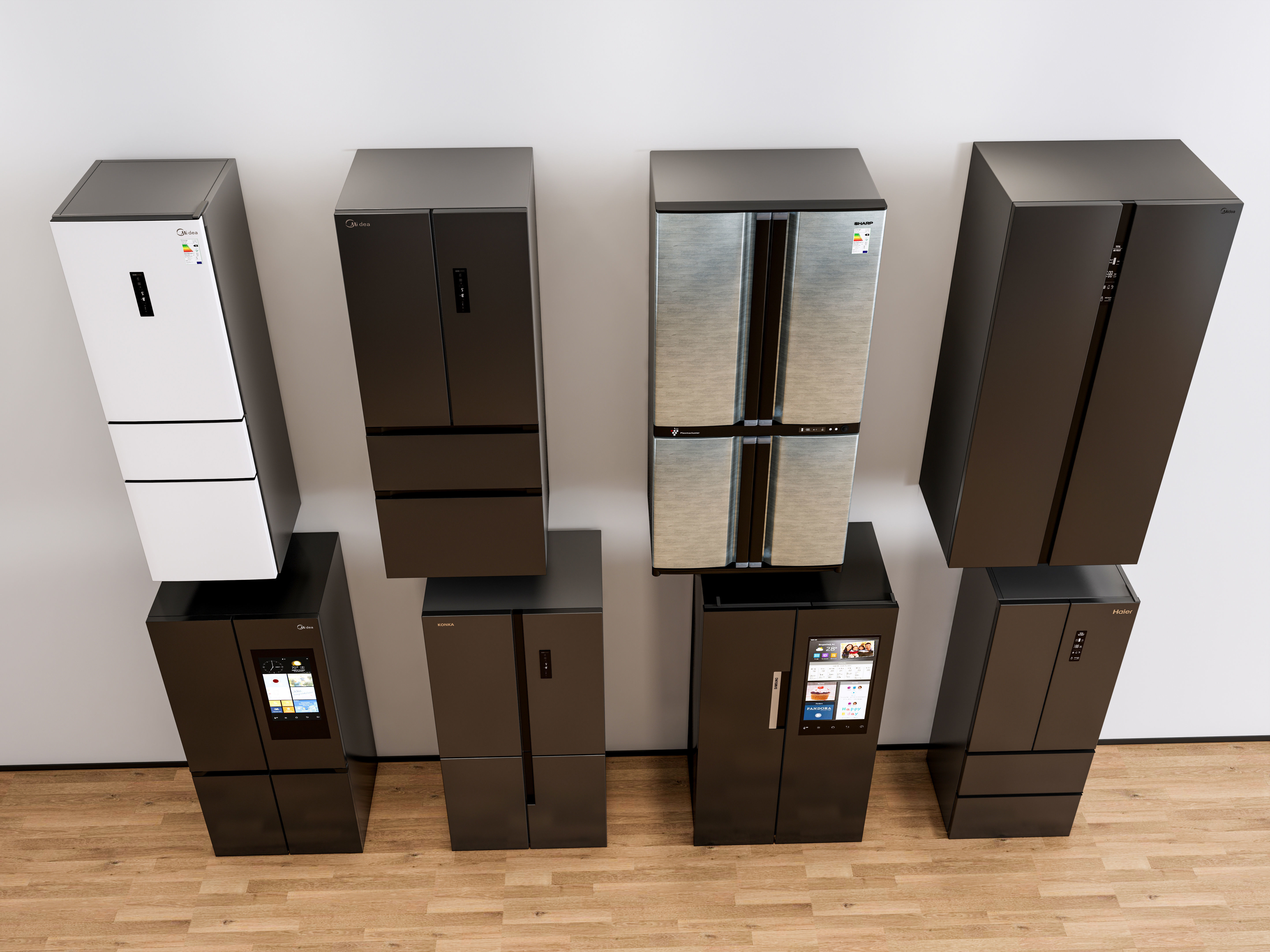 Kitchen and Home  appliances models library  fridge refrigerator Low-poly 3D model_7