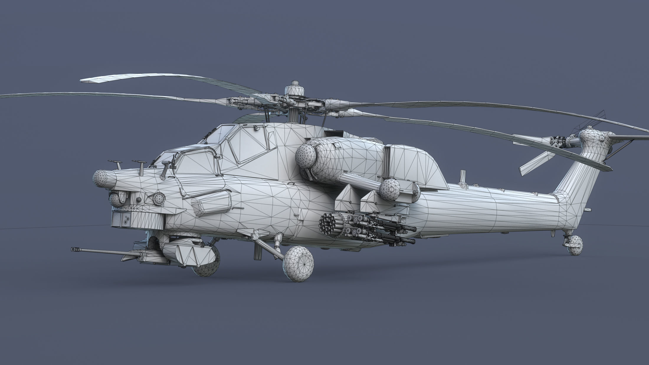Mi-28N Havoc Attack Helicopter Game Ready Low-poly 3D model_12