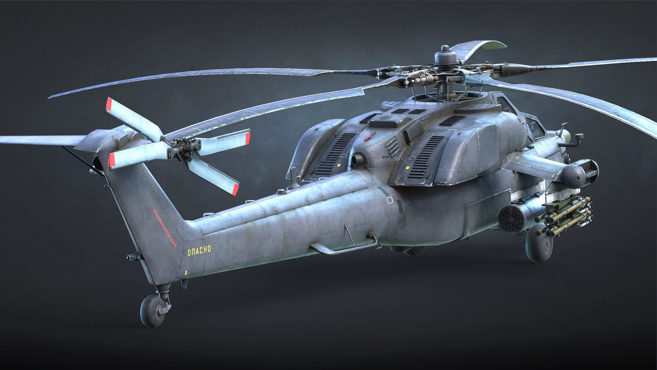 Mi-28N Havoc Attack Helicopter Game Ready Low-poly 3D model_5