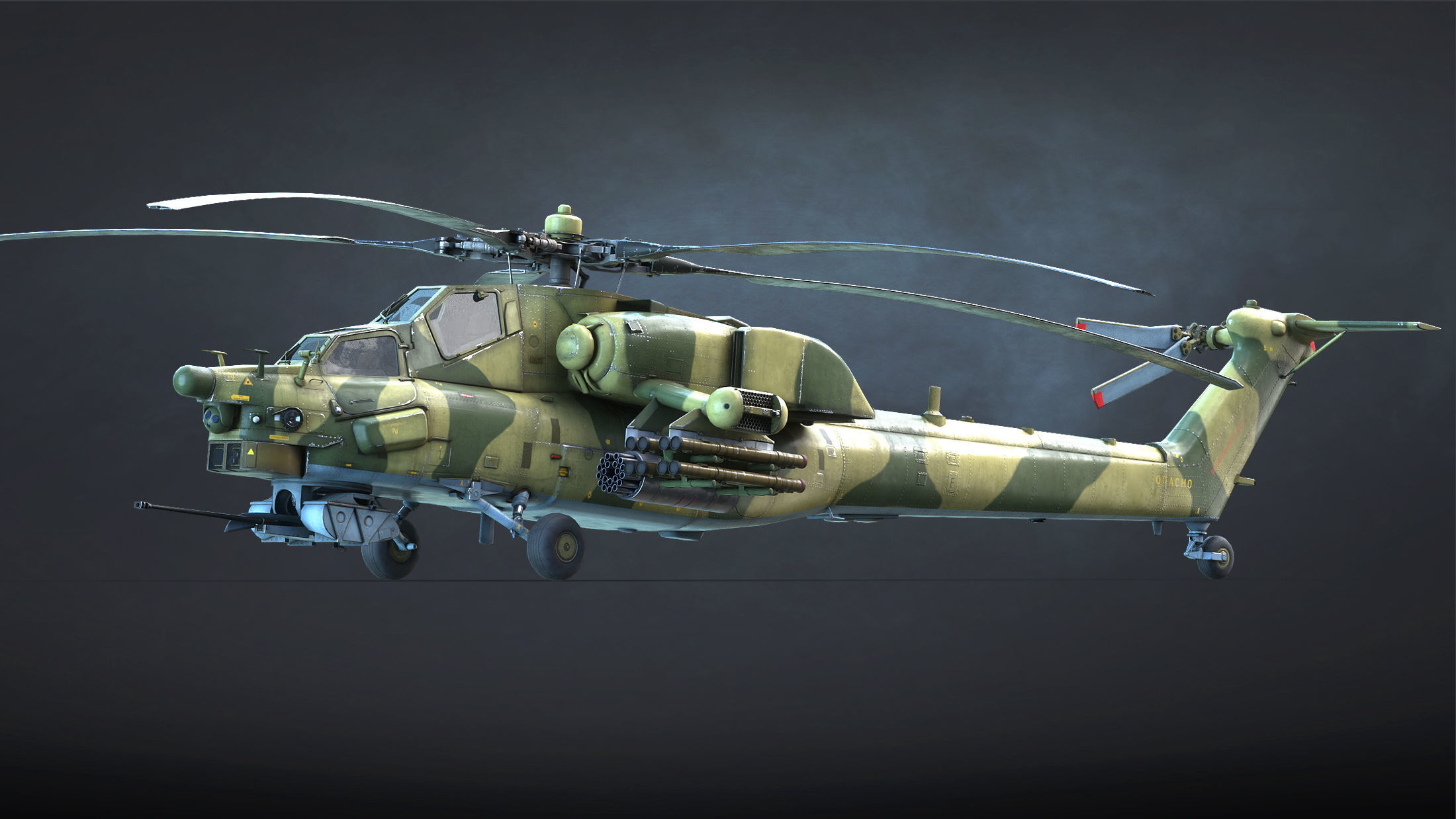 Mi-28N Havoc Attack Helicopter Game Ready Low-poly 3D model_7