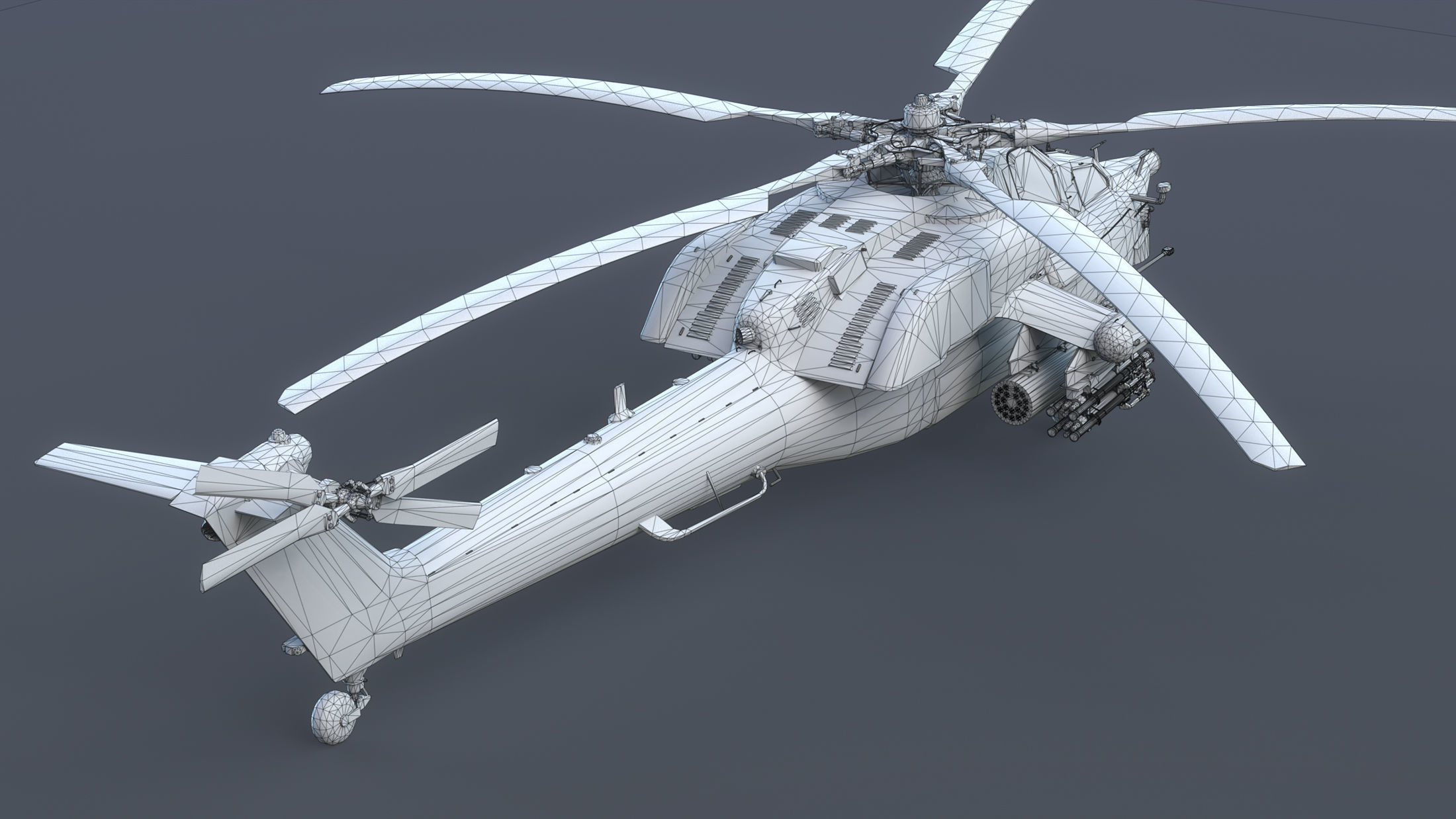 Mi-28N Havoc Attack Helicopter Game Ready Low-poly 3D model_13