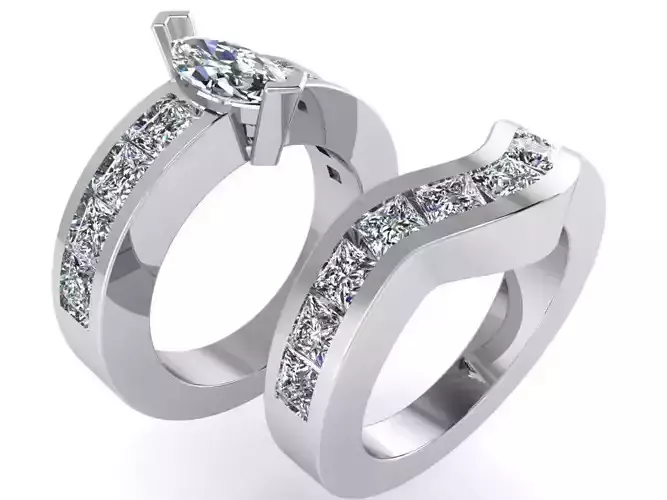 Marquise Diamond Ring With Band 2522