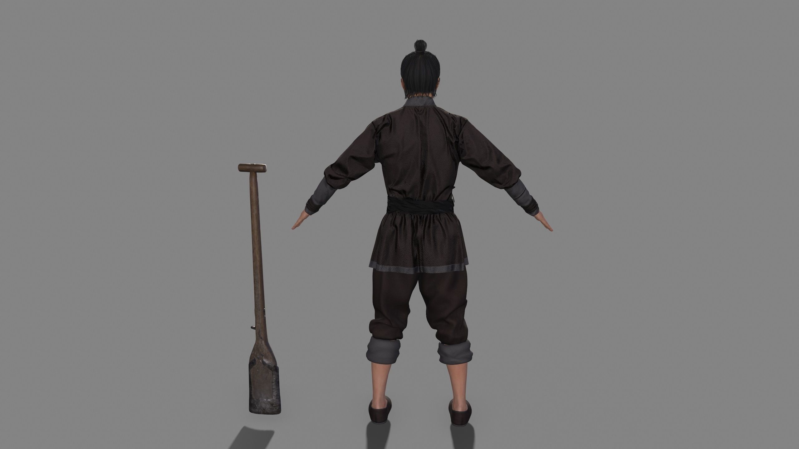 farmer avatar Low-poly 3D model_5