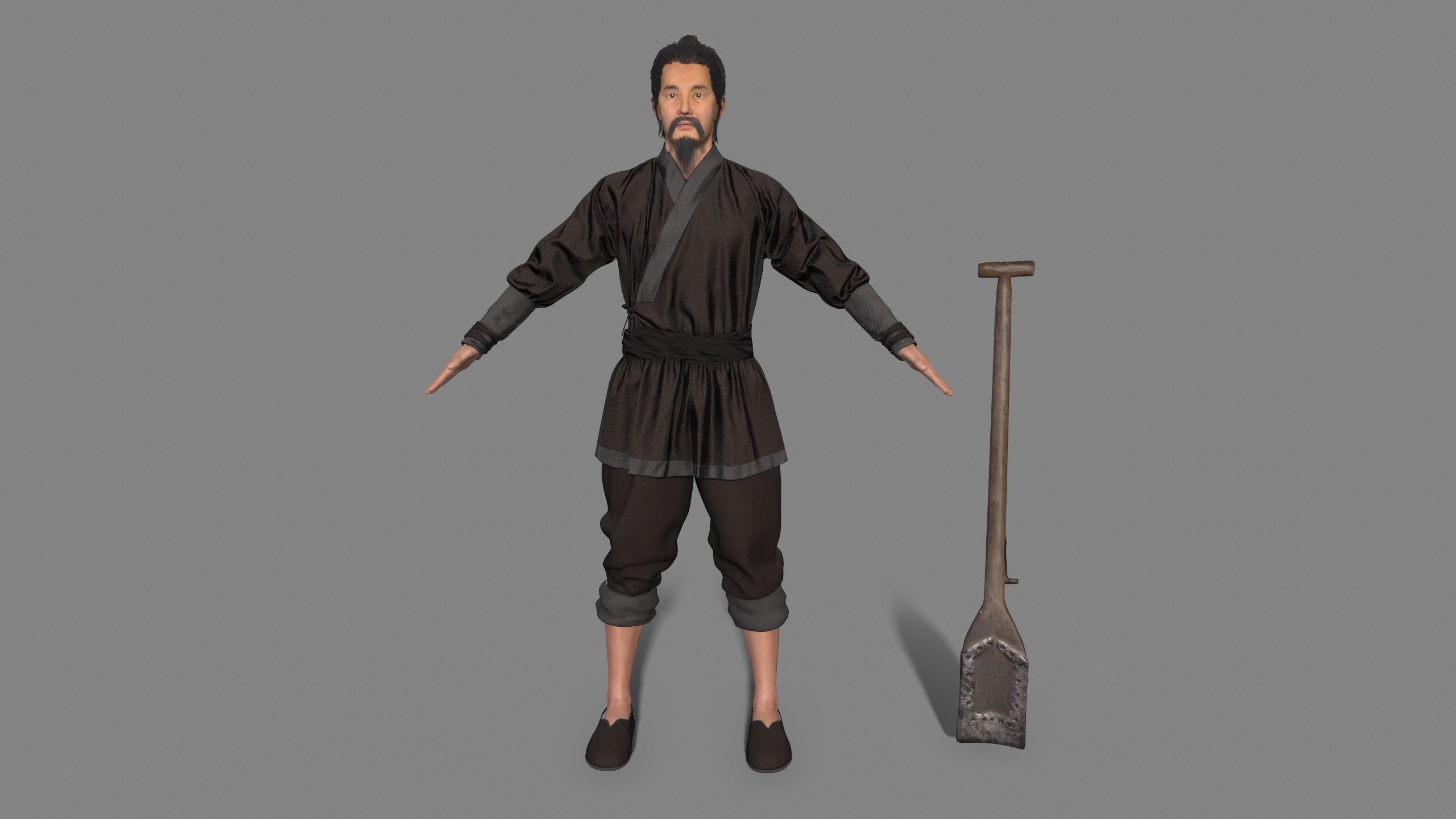 farmer avatar Low-poly 3D model_7