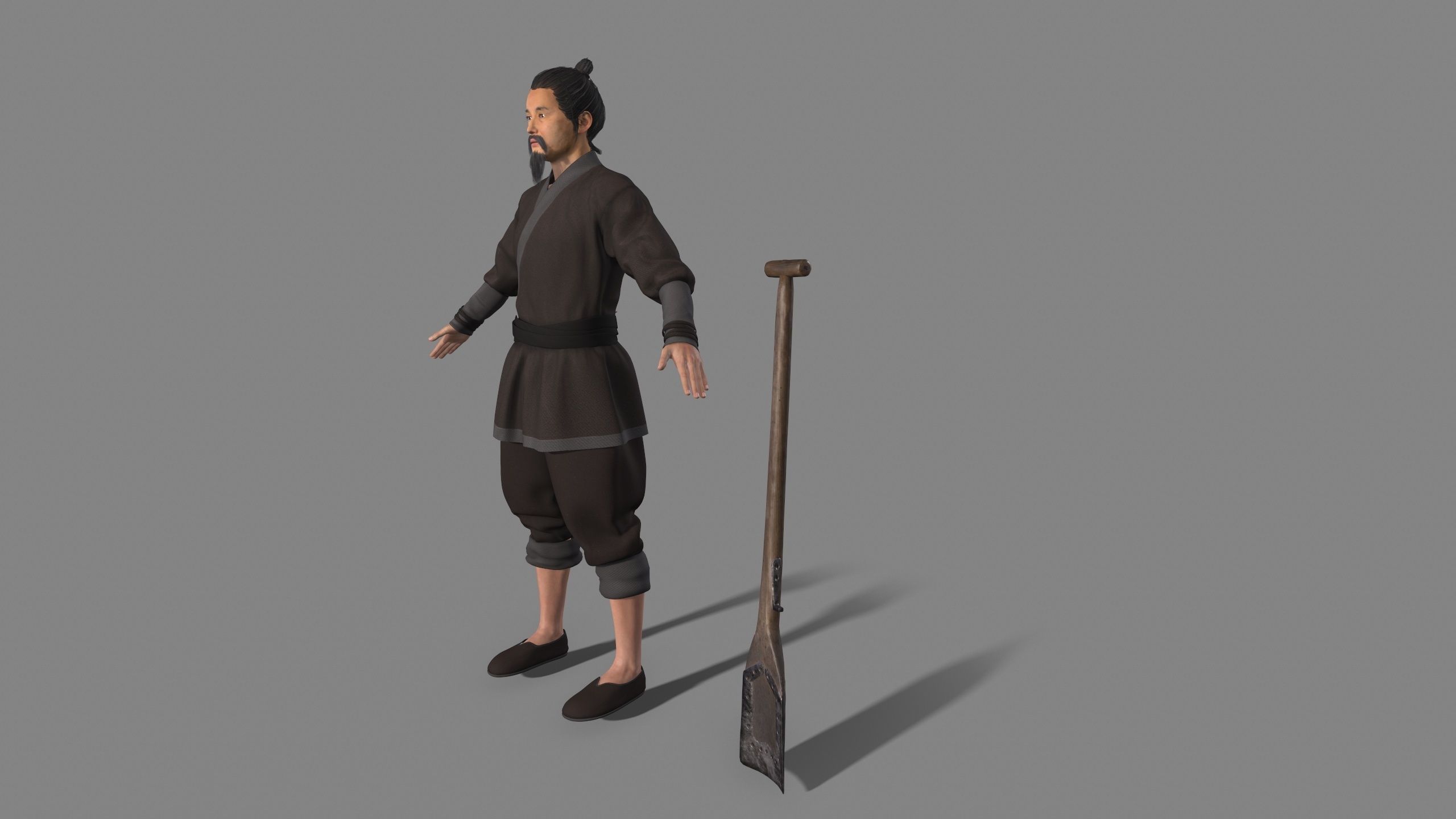 farmer avatar Low-poly 3D model_3
