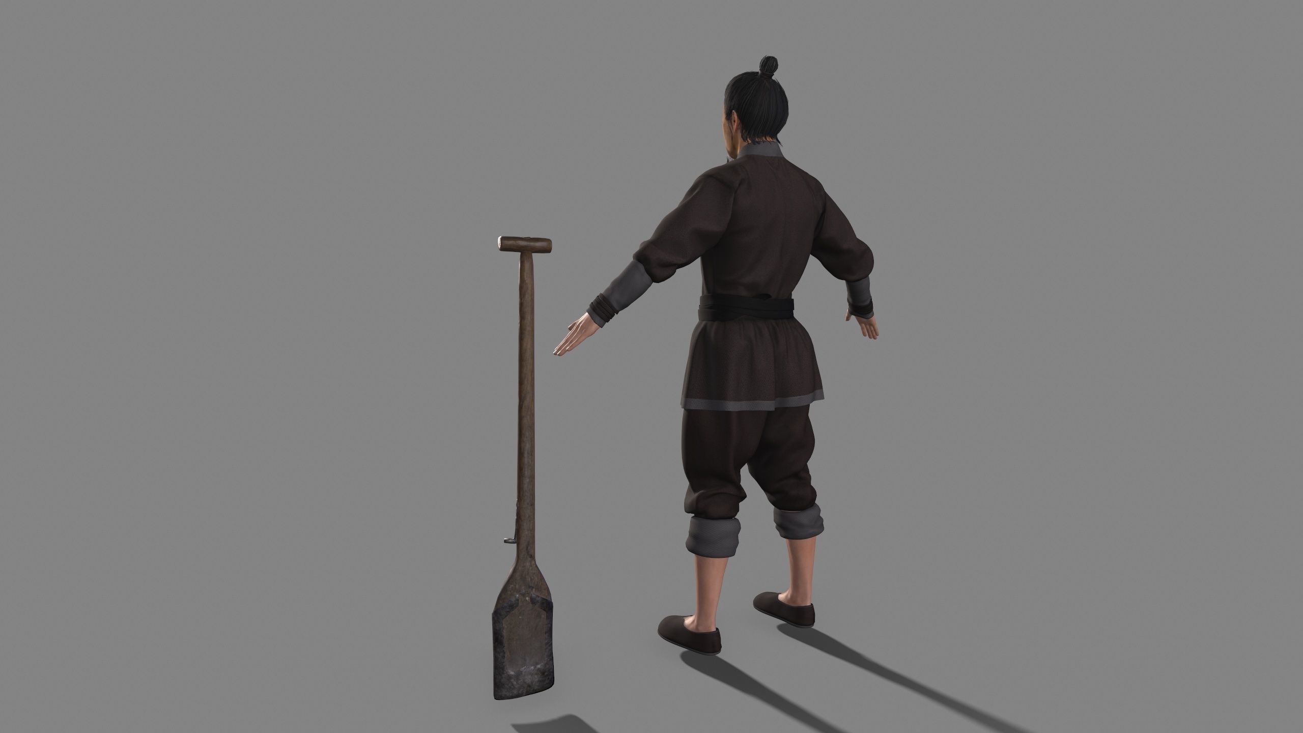 farmer avatar Low-poly 3D model_4