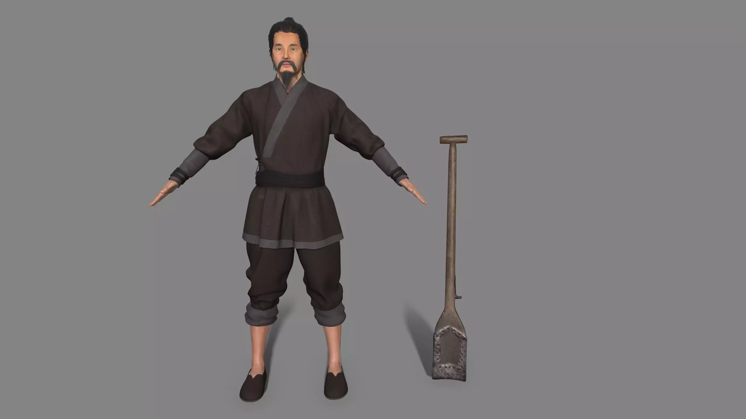 farmer avatar Low-poly 3D model_0