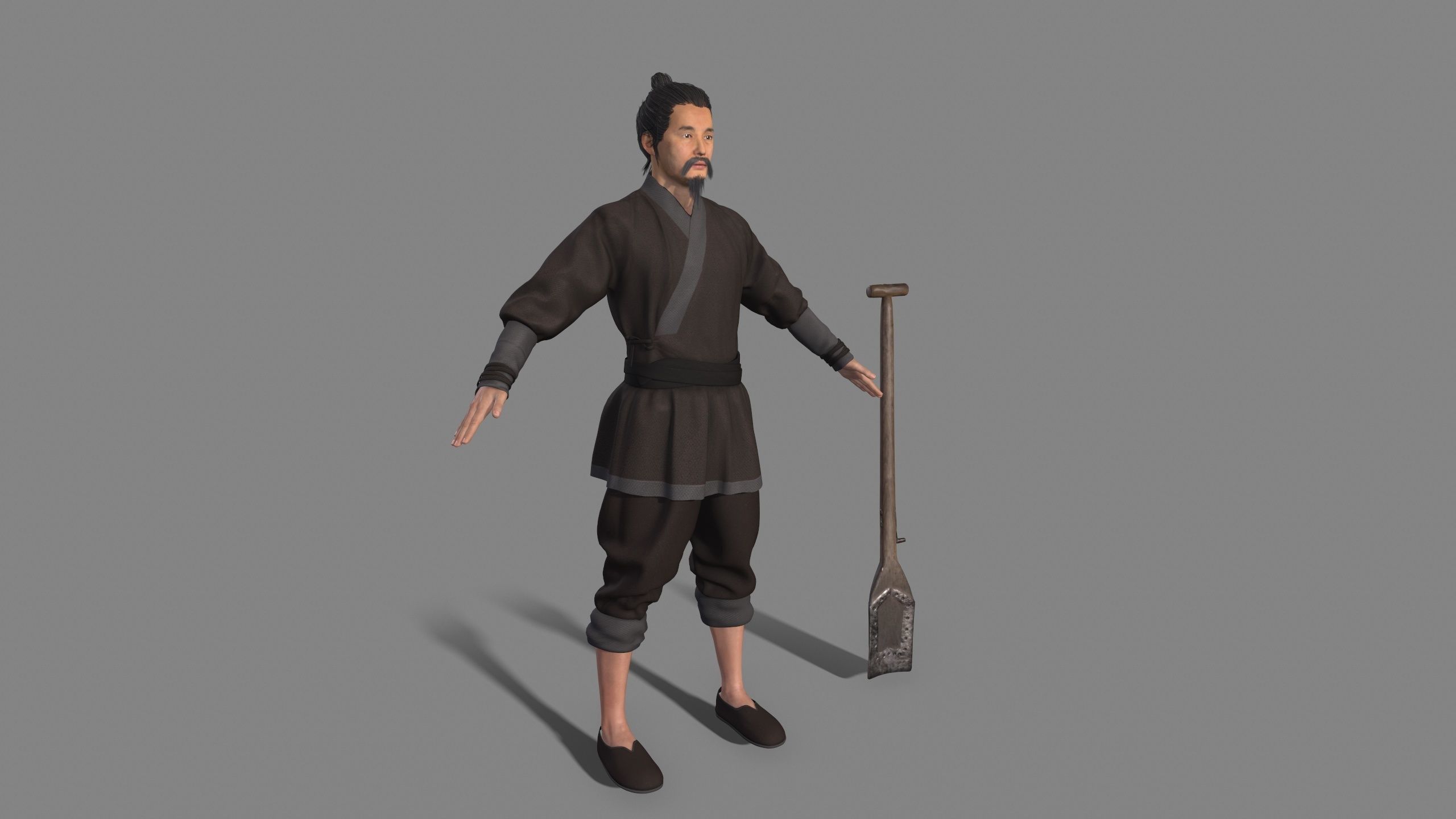 farmer avatar Low-poly 3D model_2