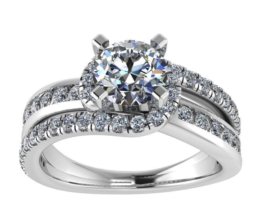 Round Diamond Wave Ring 2530 3D print model_2