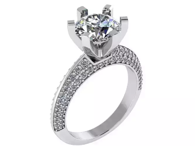Peg Setting Round Diamond Ring 2535