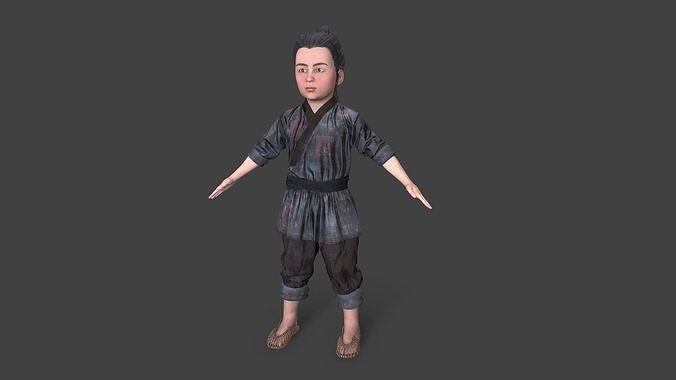 Children pack Low-poly 3D model