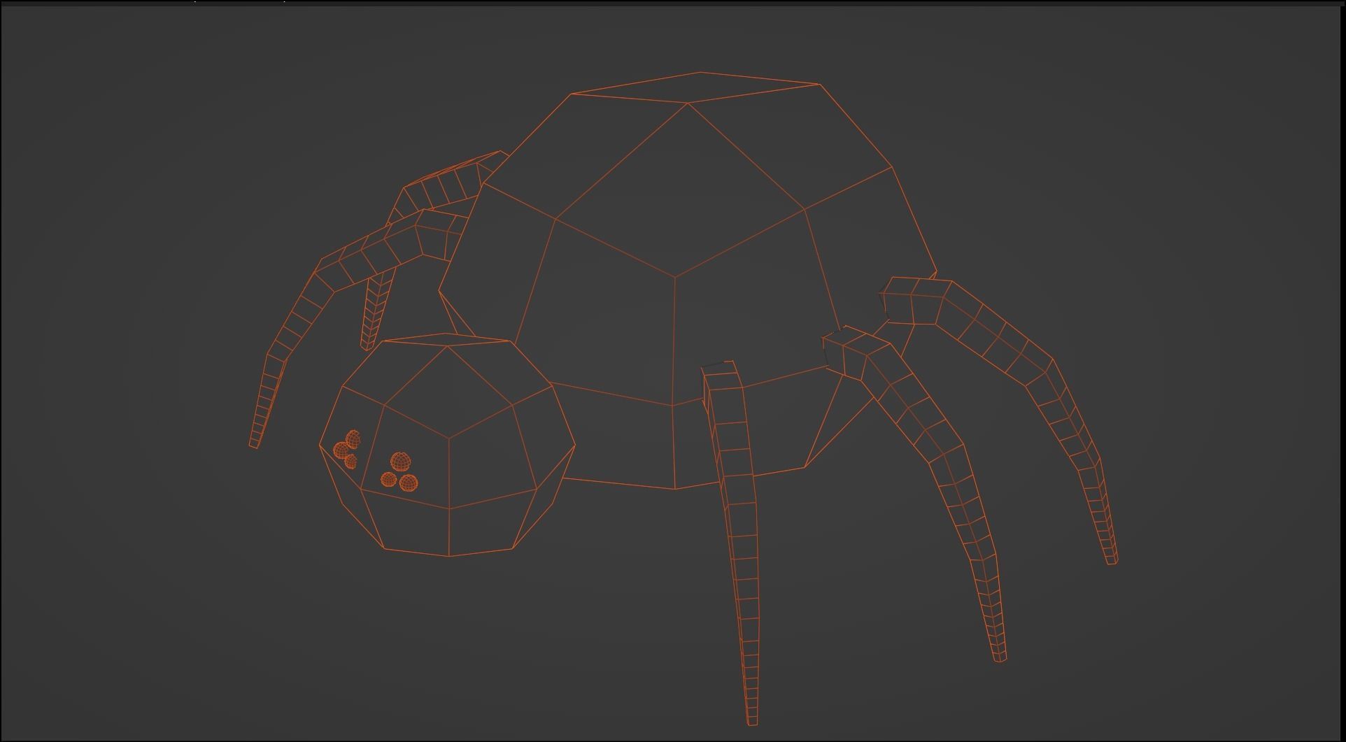 Low-Poly Rigged Spider - IK Rig Low-poly 3D model_20