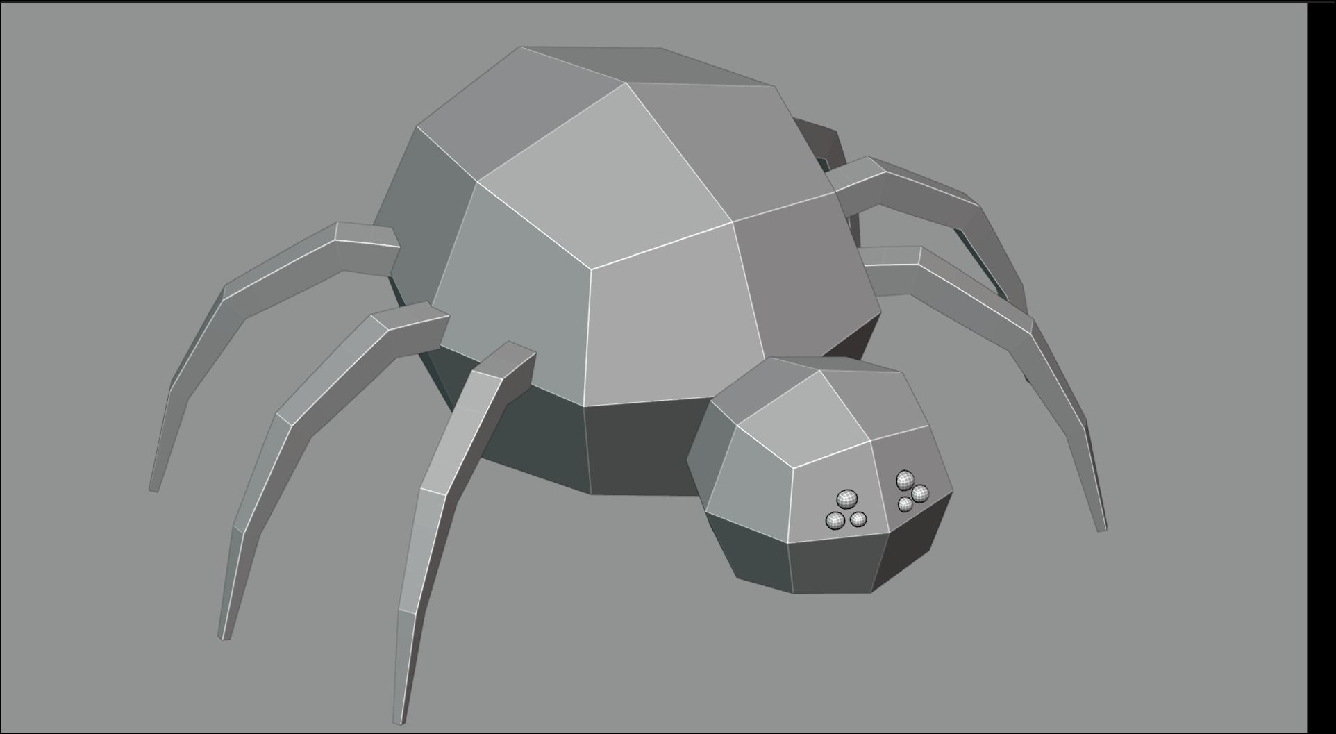 Low-Poly Rigged Spider - IK Rig Low-poly 3D model_12