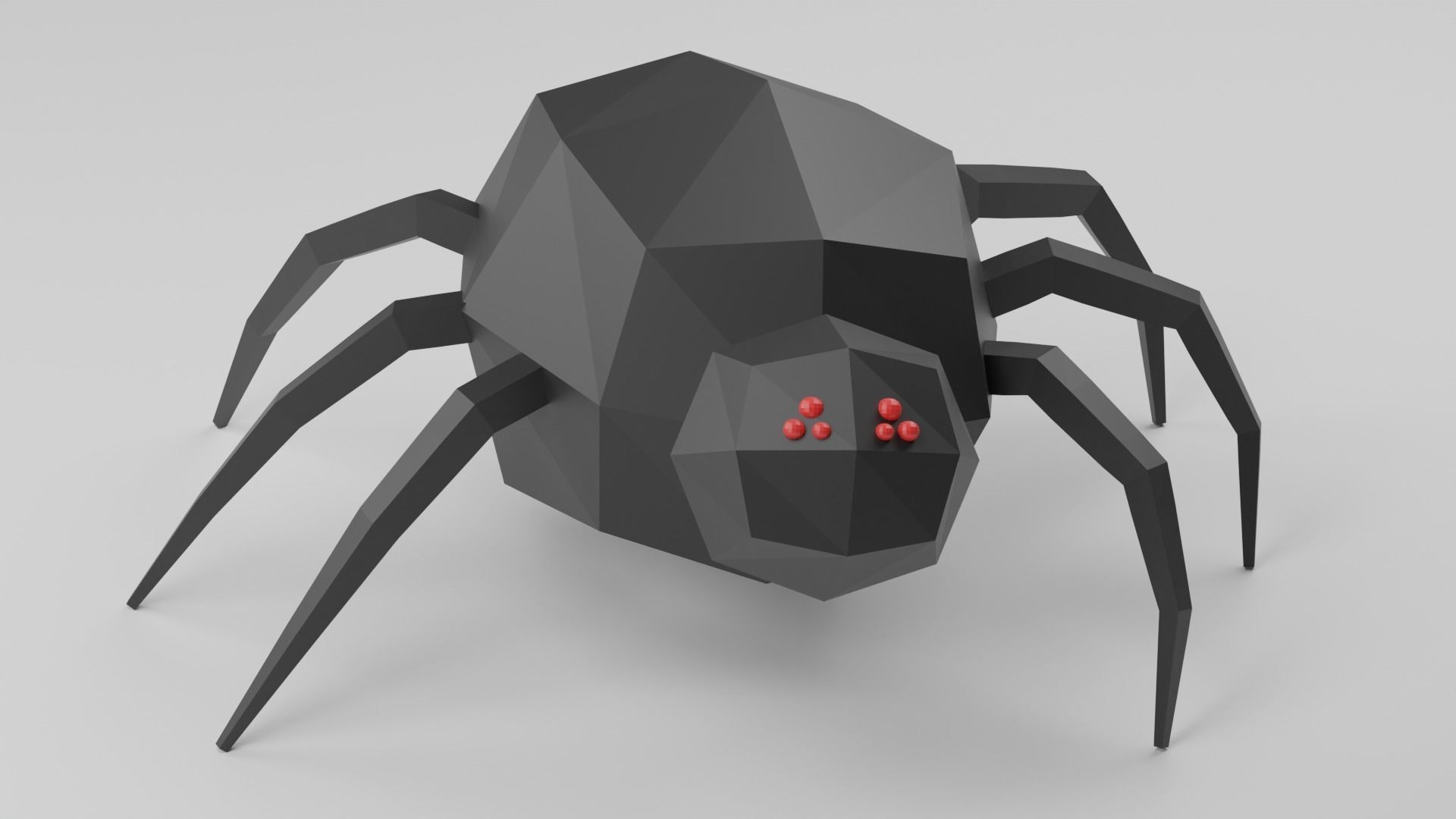 Low-Poly Rigged Spider - IK Rig Low-poly 3D model_4
