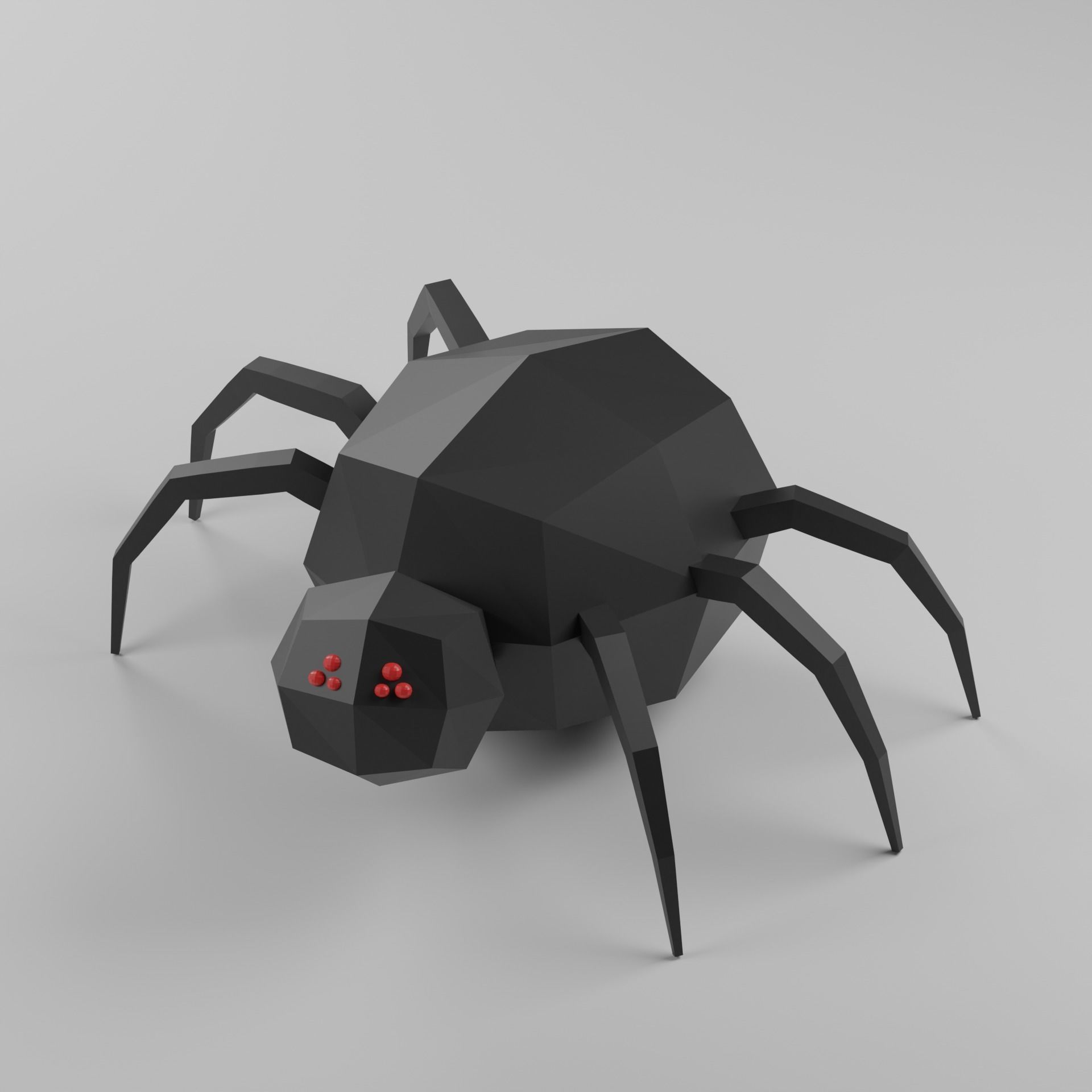 Low-Poly Rigged Spider - IK Rig Low-poly 3D model_3