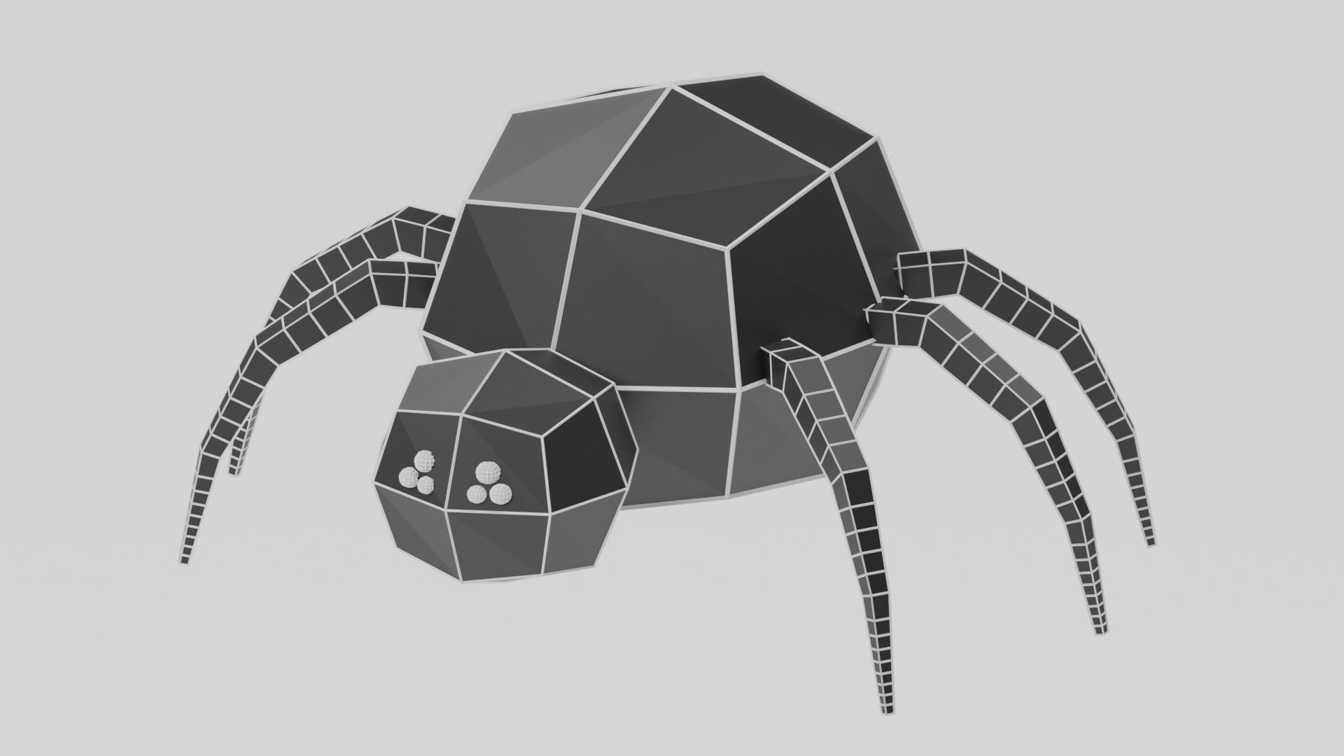 Low-Poly Rigged Spider - IK Rig Low-poly 3D model_9