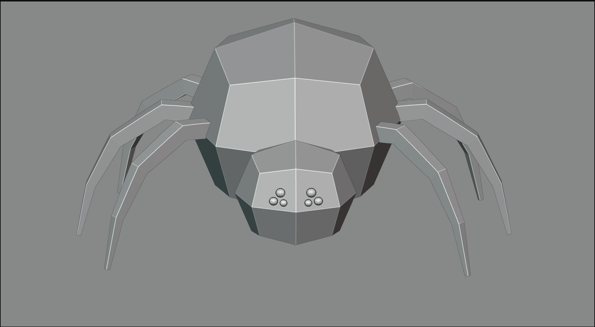 Low-Poly Rigged Spider - IK Rig Low-poly 3D model_13