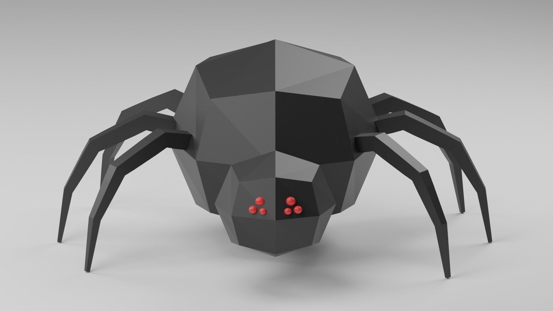 Low-Poly Rigged Spider - IK Rig Low-poly 3D model_2