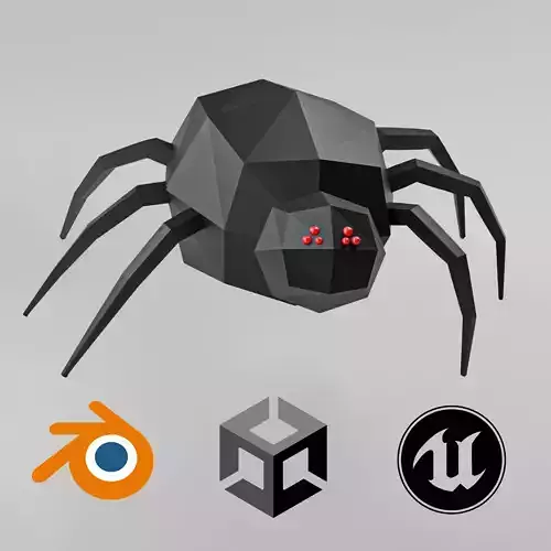 Low-Poly Rigged Spider - IK Rig