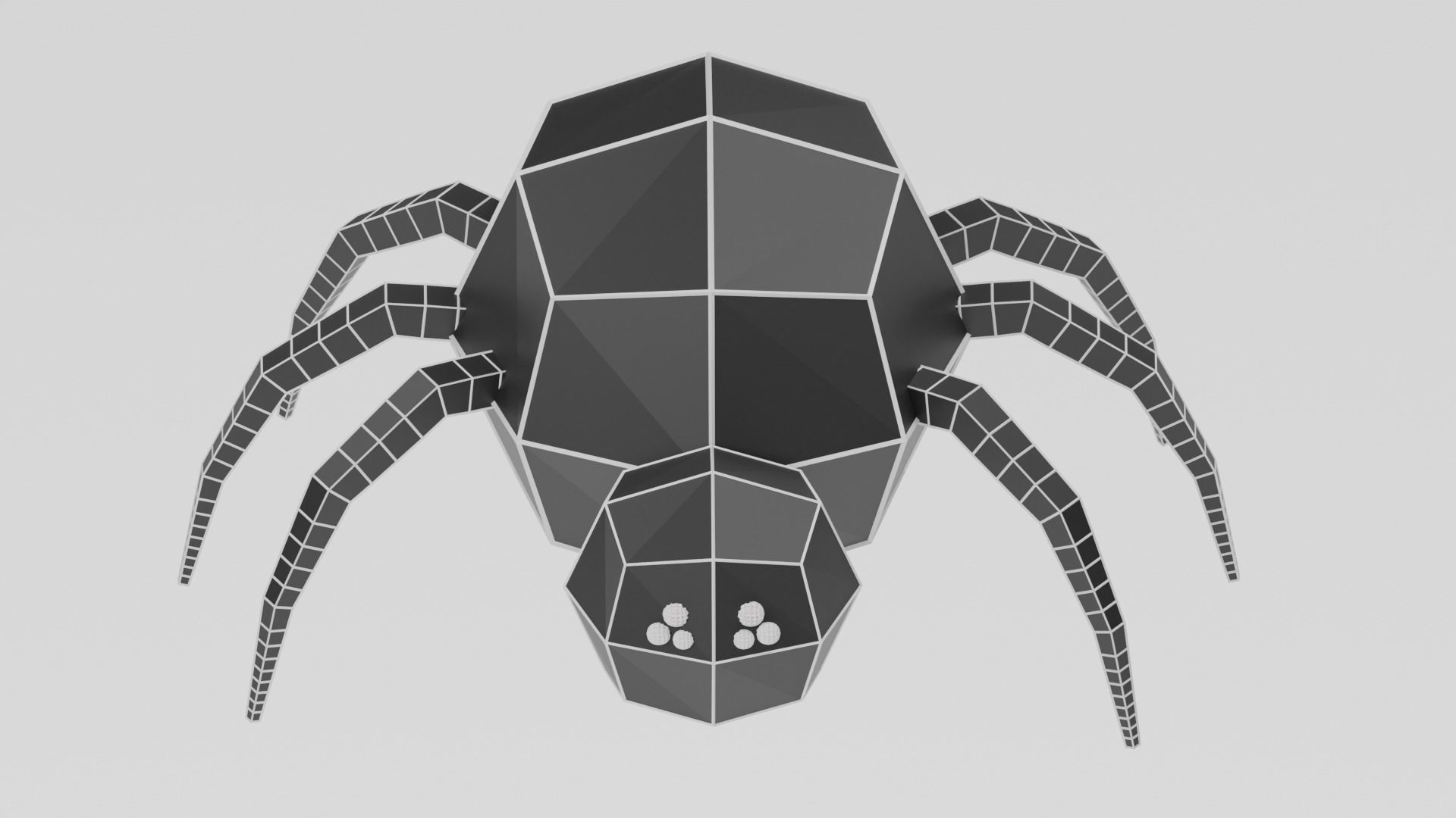 Low-Poly Rigged Spider - IK Rig Low-poly 3D model_10