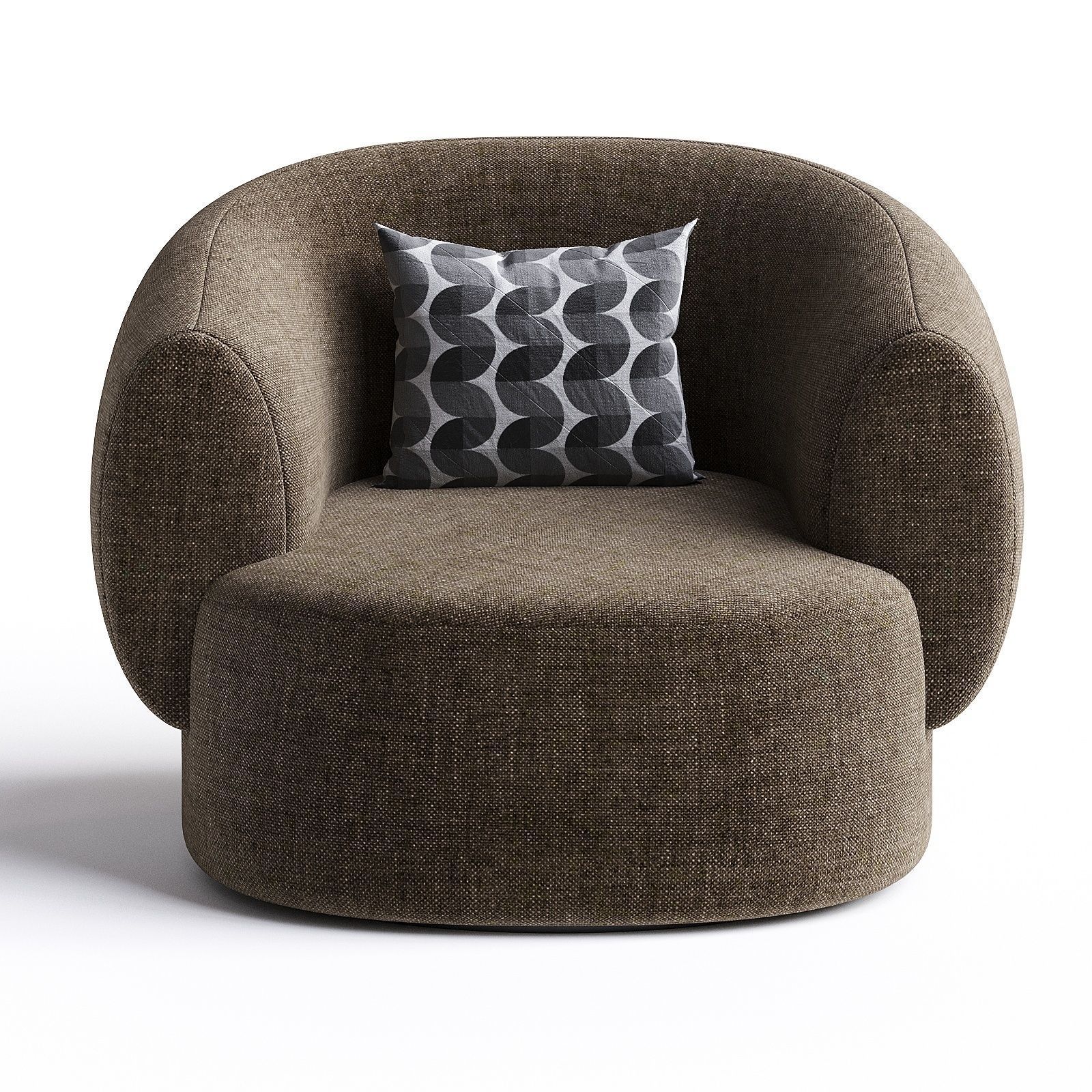 armchair brown 3D model_1