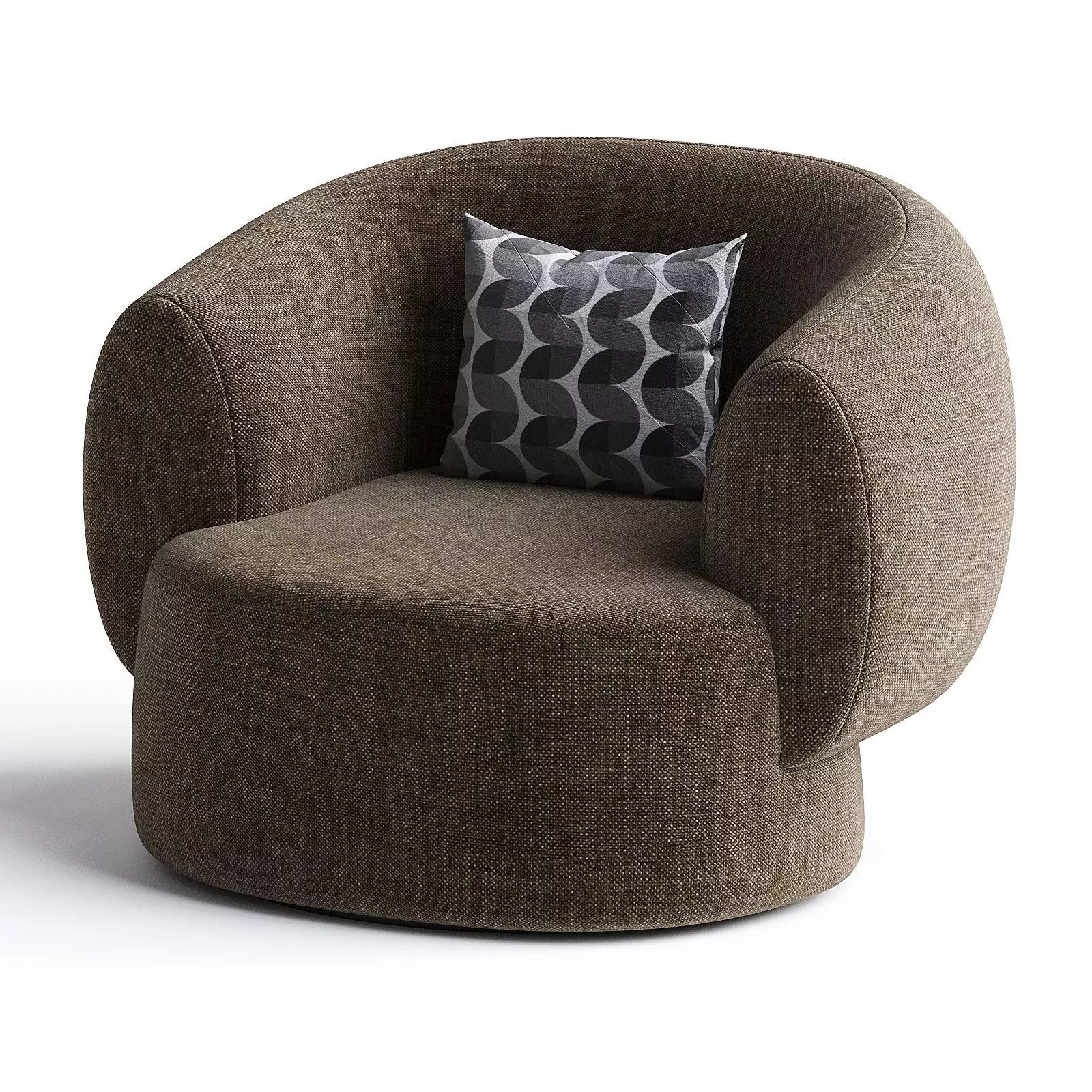 armchair brown 3D model_0