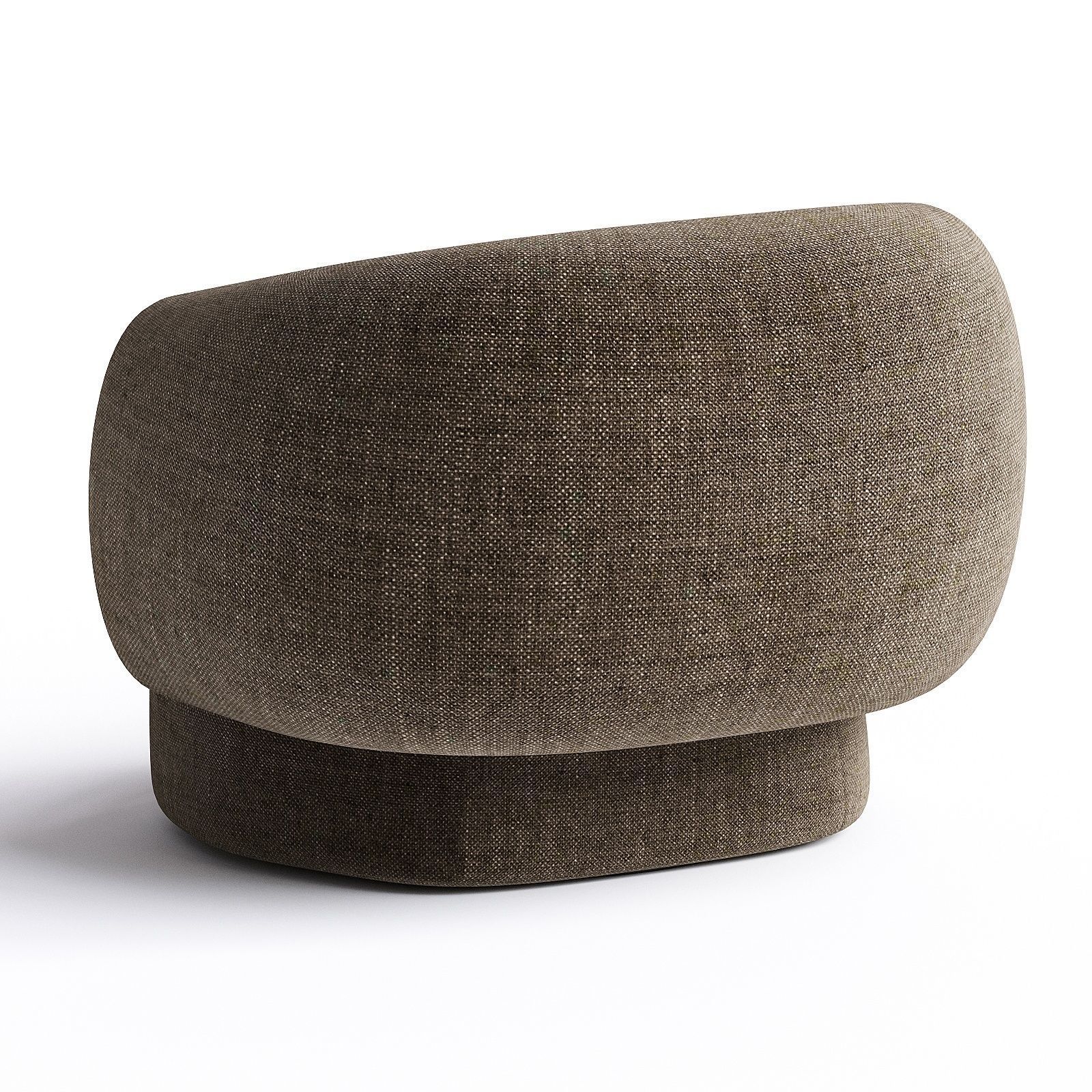 armchair brown 3D model_2