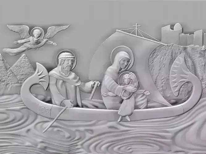 The Holy family in its Journey to Egypt 3D print model
