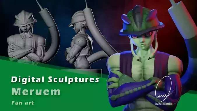 Meruem -HUNTERxHUNTER Fanart digital sculptures