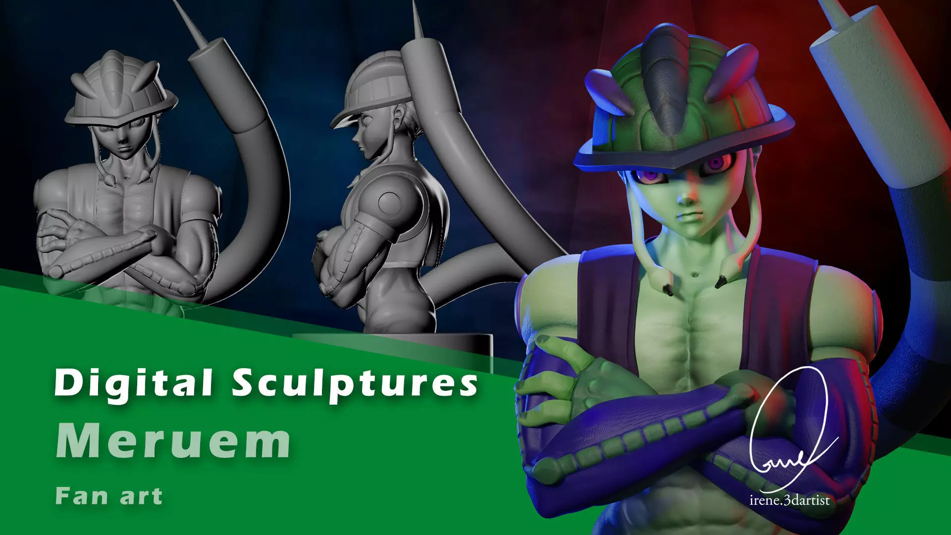 Meruem -HUNTERxHUNTER Fanart digital sculptures 3D print model