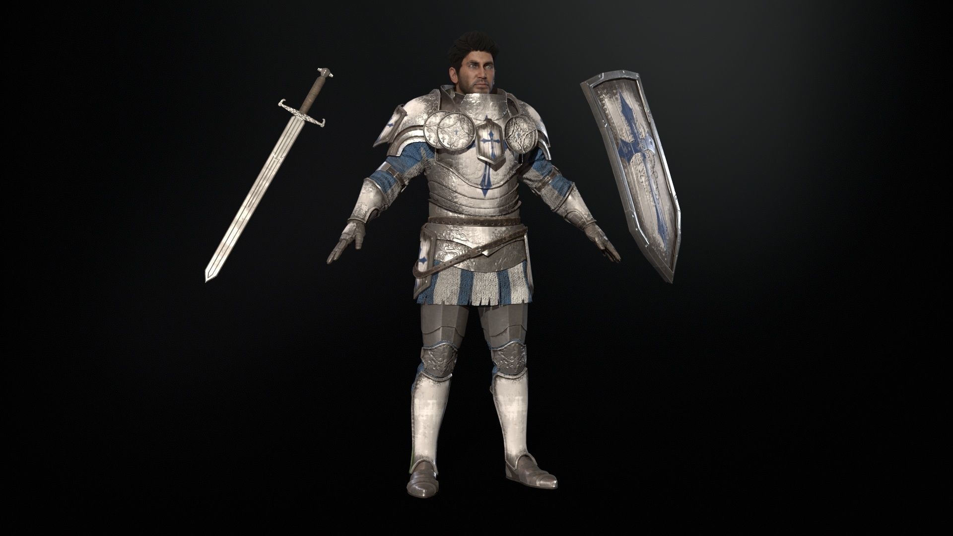 NPC Knight2 Low-poly 3D model_17