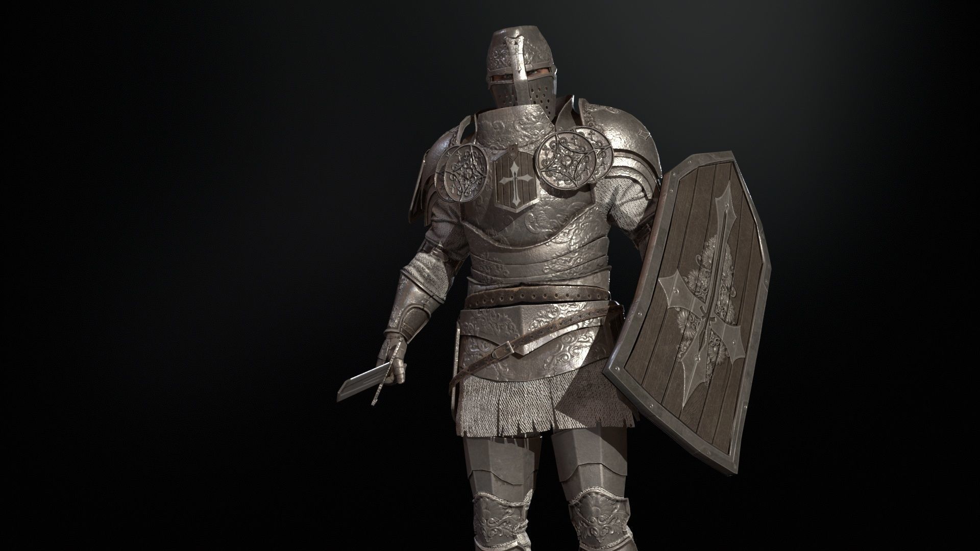 NPC Knight2 Low-poly 3D model_25