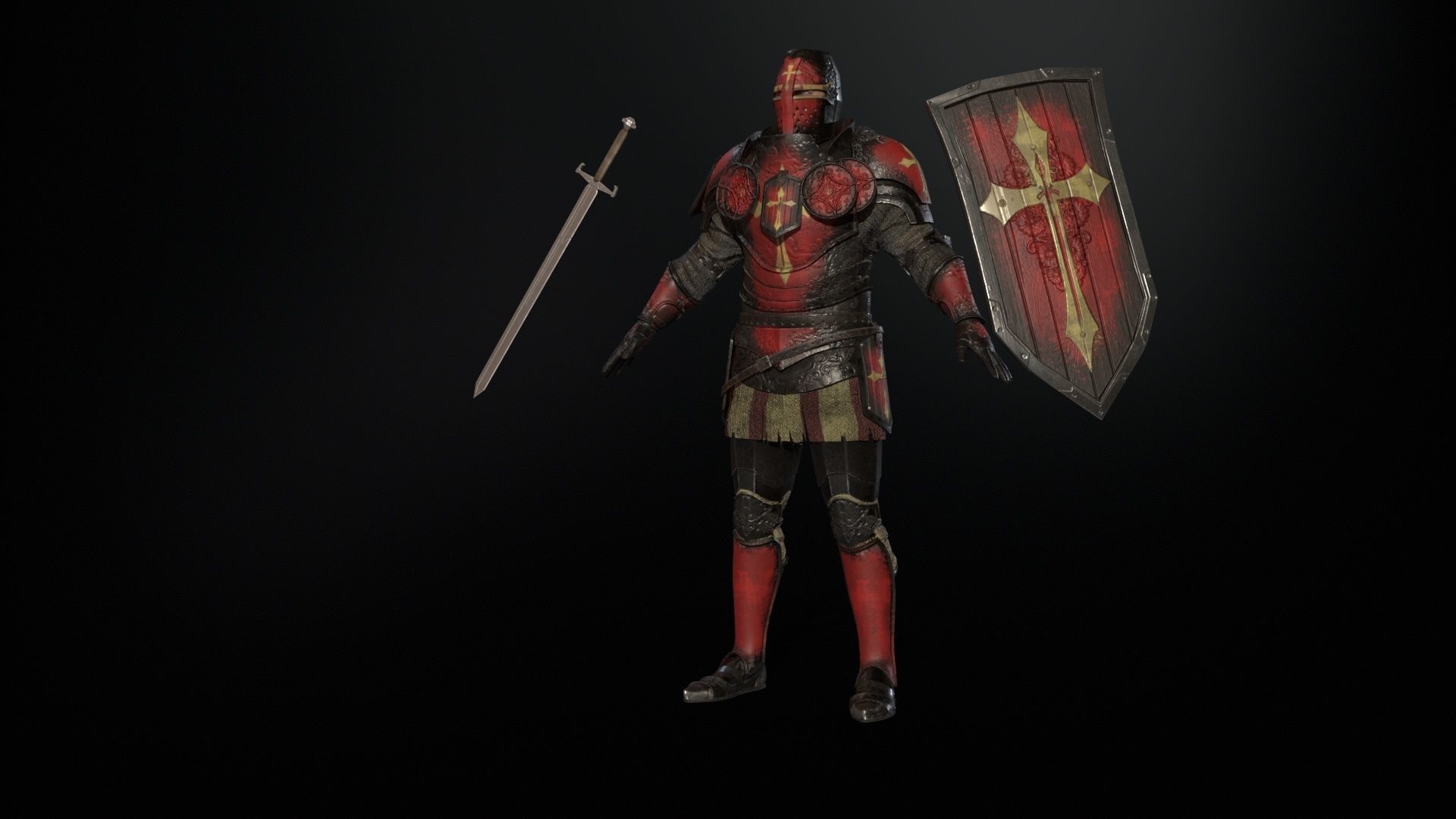 NPC Knight2 Low-poly 3D model_19