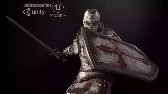 NPC Knight2 Low-poly 3D model