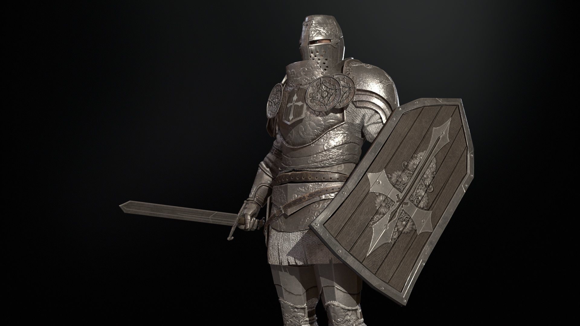 NPC Knight2 Low-poly 3D model_32