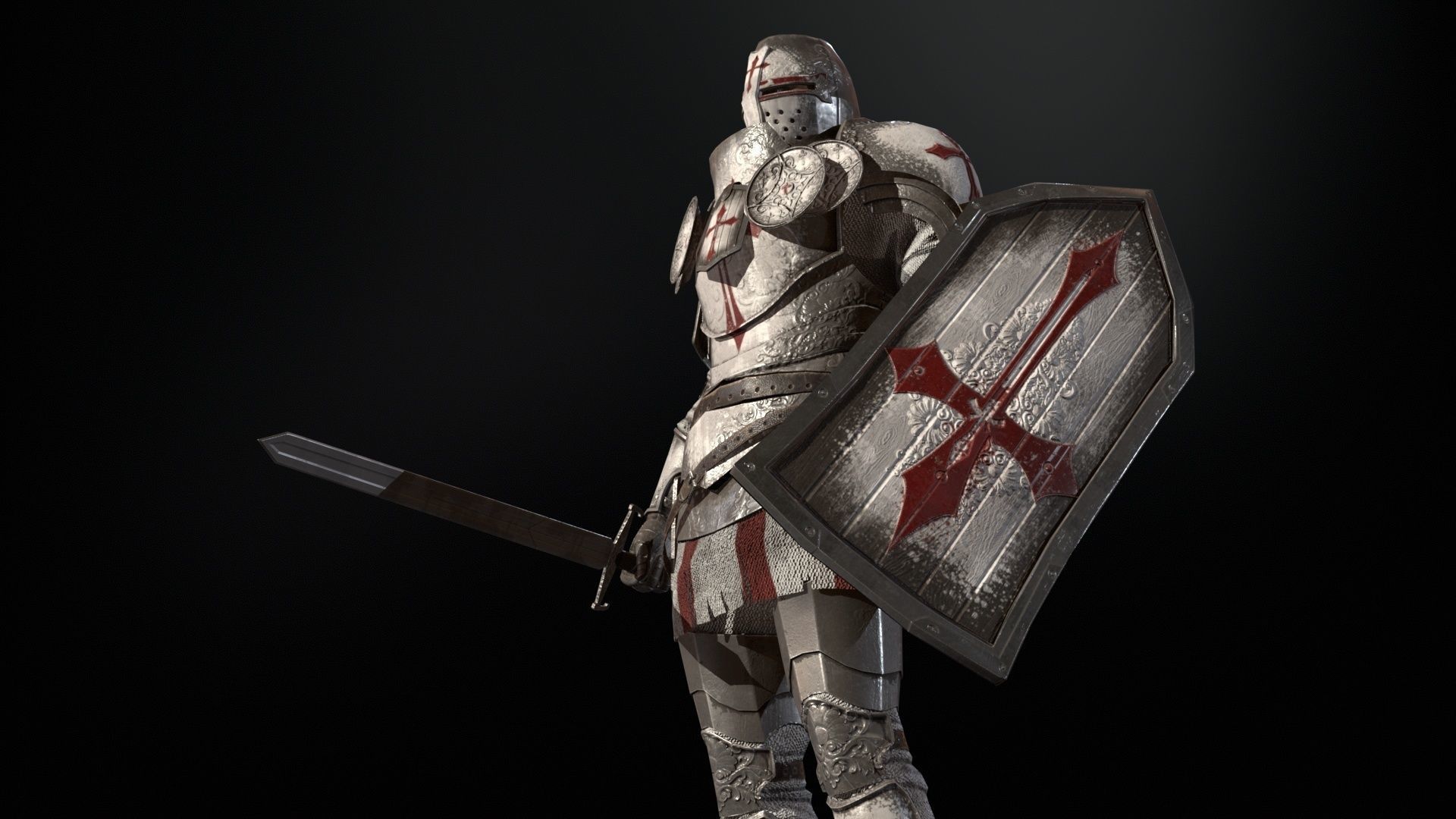 NPC Knight2 Low-poly 3D model_30